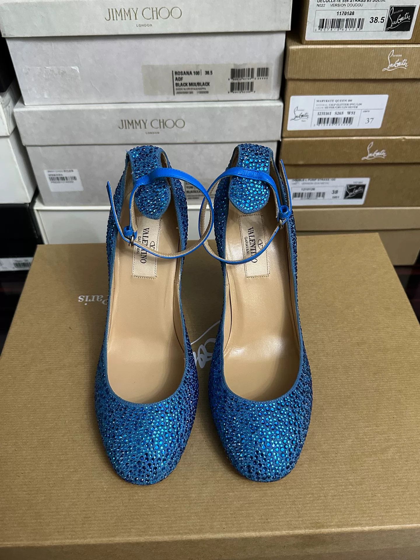 Valentino Valentino Blue Rhinestone High Heels Size US 6 / IT 36 - 2 Thumbnail