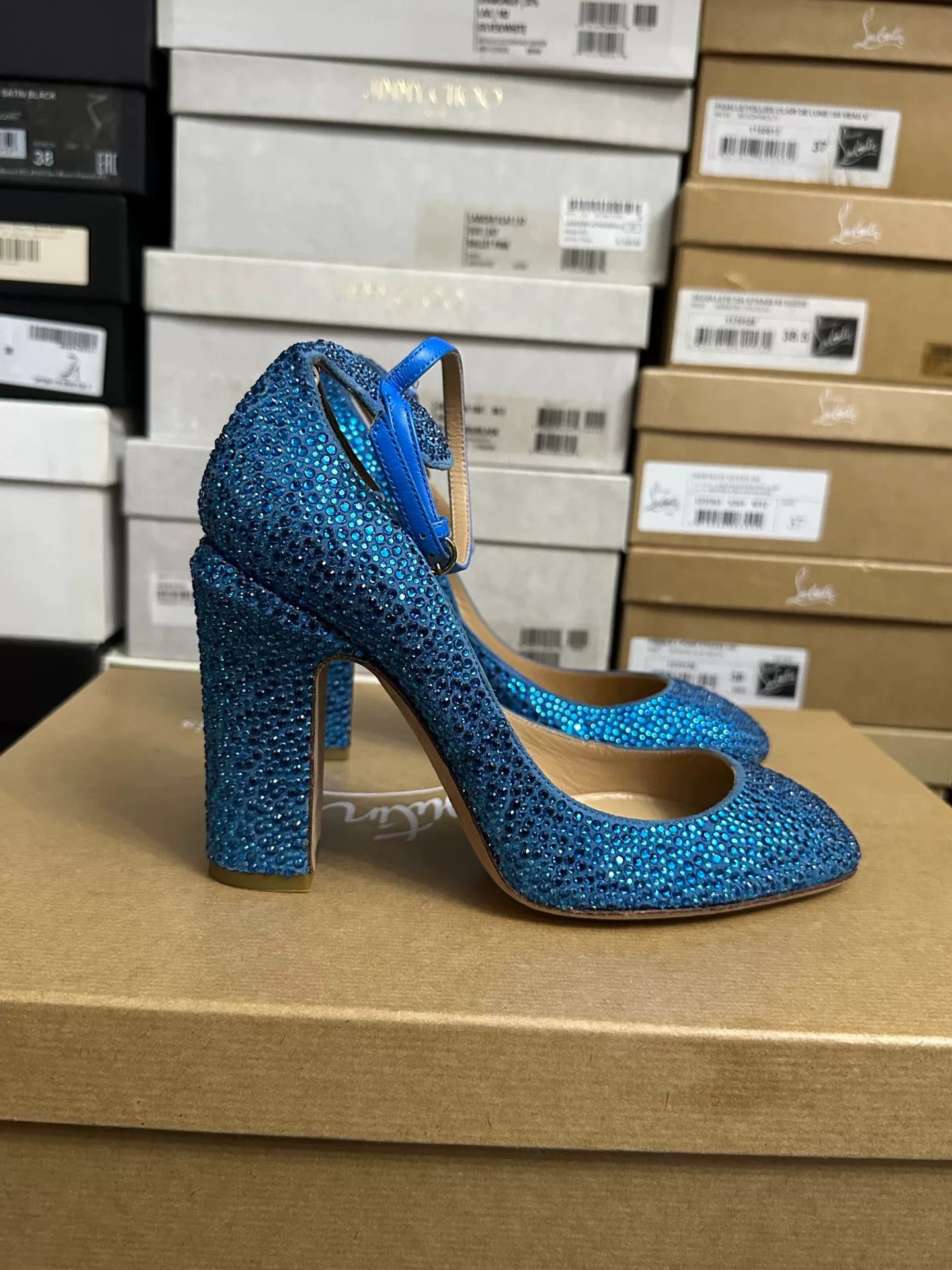Valentino Valentino Blue Rhinestone High Heels Size US 6 / IT 36 - 5 Thumbnail