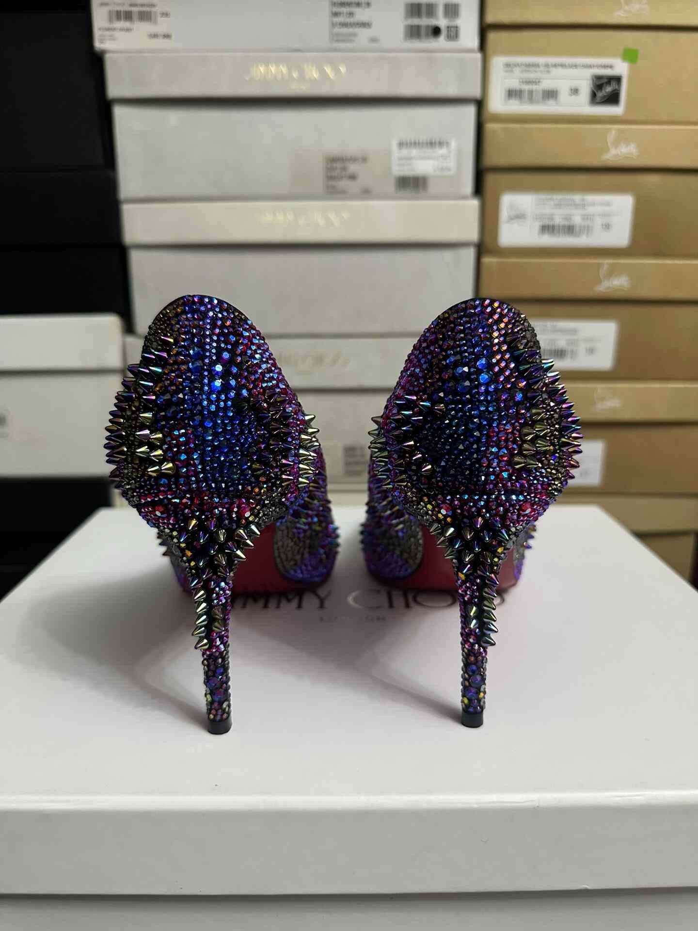 Christian Louboutin Christian Louboutin Crystal Embellished Heels Size US 6.5 / IT 36.5 - 4 Thumbnail