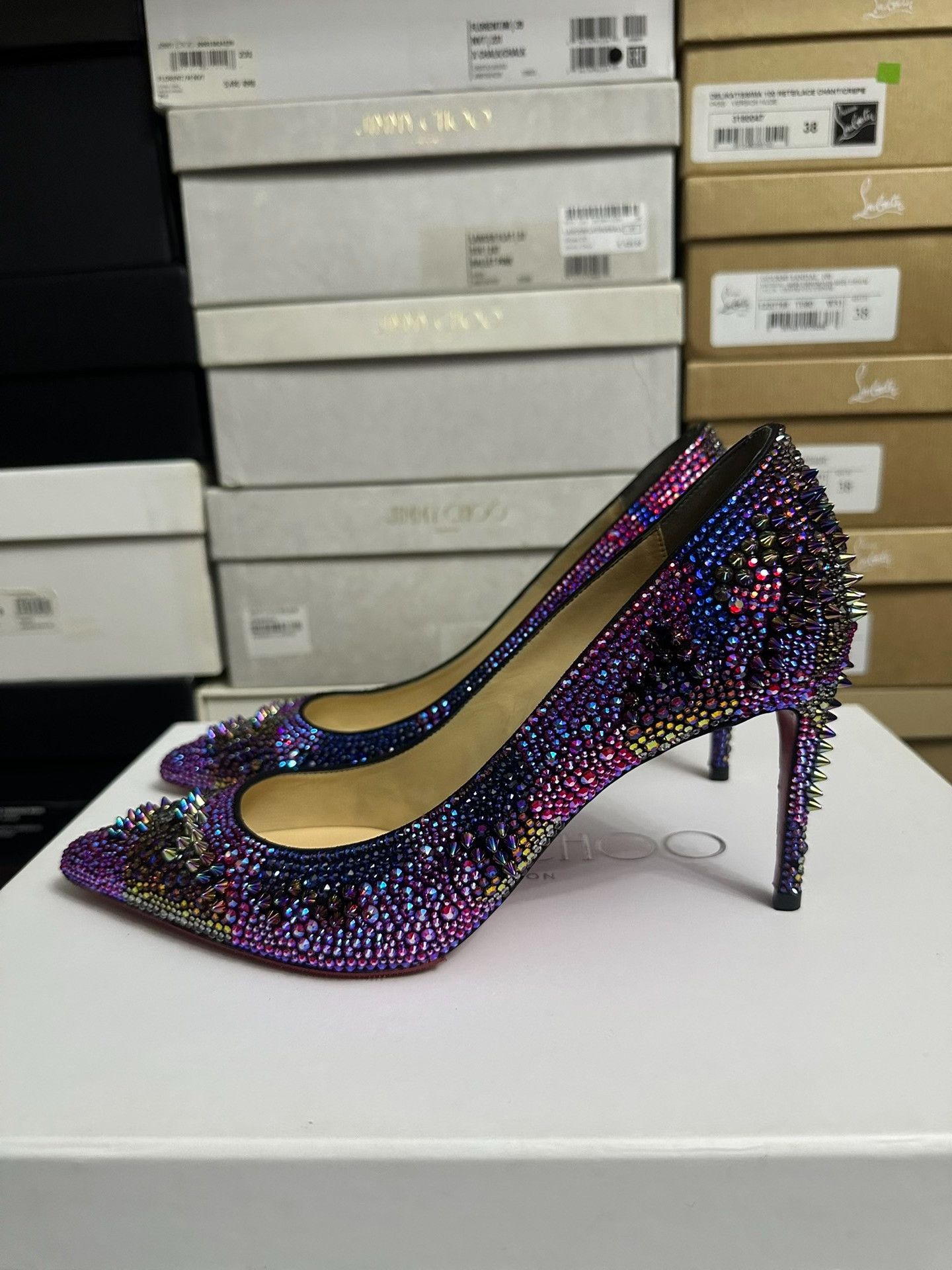 Christian Louboutin Christian Louboutin Crystal Embellished Heels Size US 6.5 / IT 36.5 - 3 Thumbnail