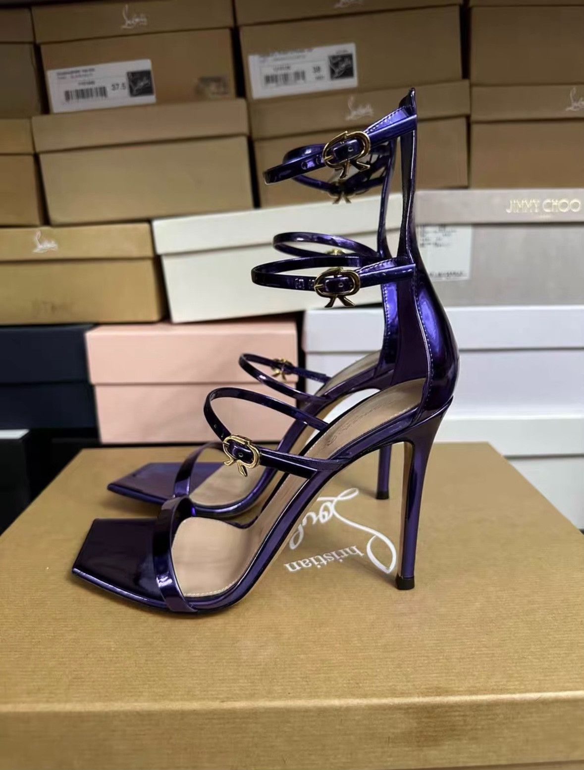 Gianvito Rossi Gianvito Rossi Purple High-Heel Sandals Size US 7 / IT 37 - 4 Thumbnail