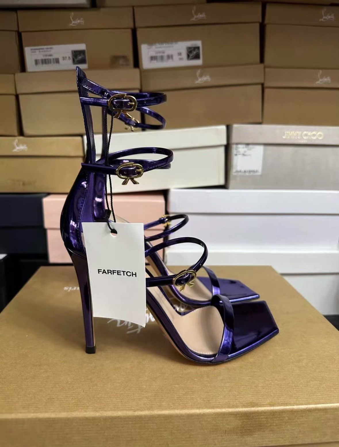 Gianvito Rossi Gianvito Rossi Purple High-Heel Sandals Size US 7 / IT 37 - 2 Thumbnail