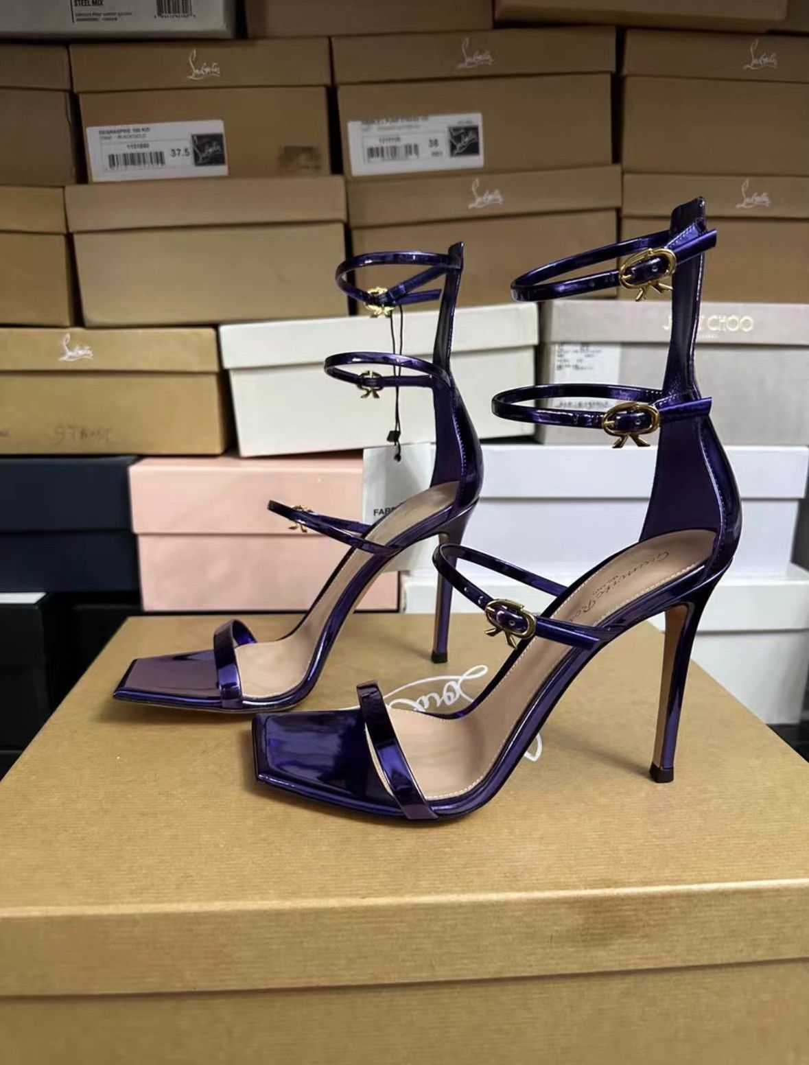 Gianvito Rossi Gianvito Rossi Purple High-Heel Sandals Size US 7 / IT 37 - 5 Thumbnail