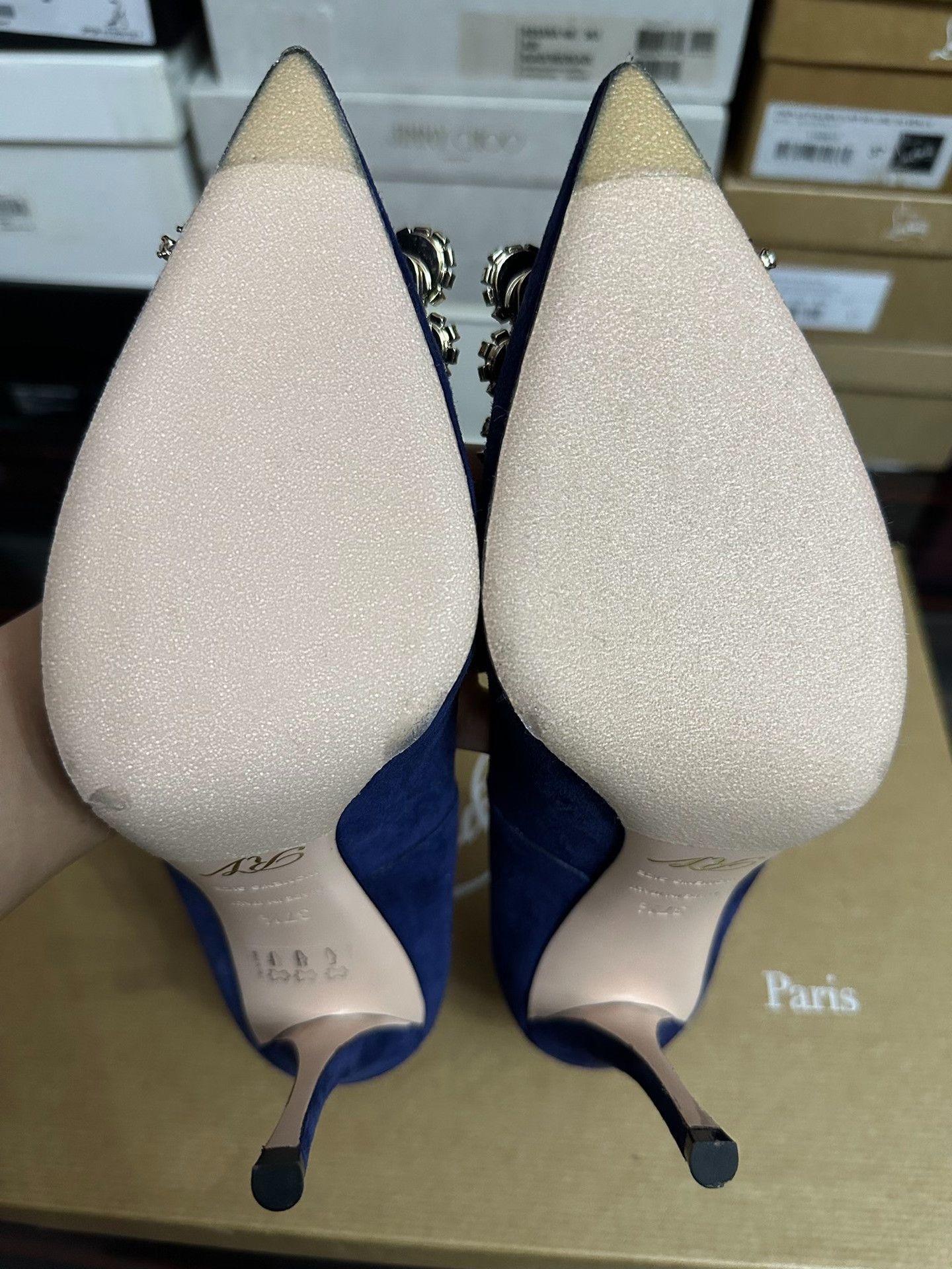 Roger Vivier Roger Vivier Blue Diamond Buckle Heels Size US 6.5 / IT 36.5 - 8 Thumbnail