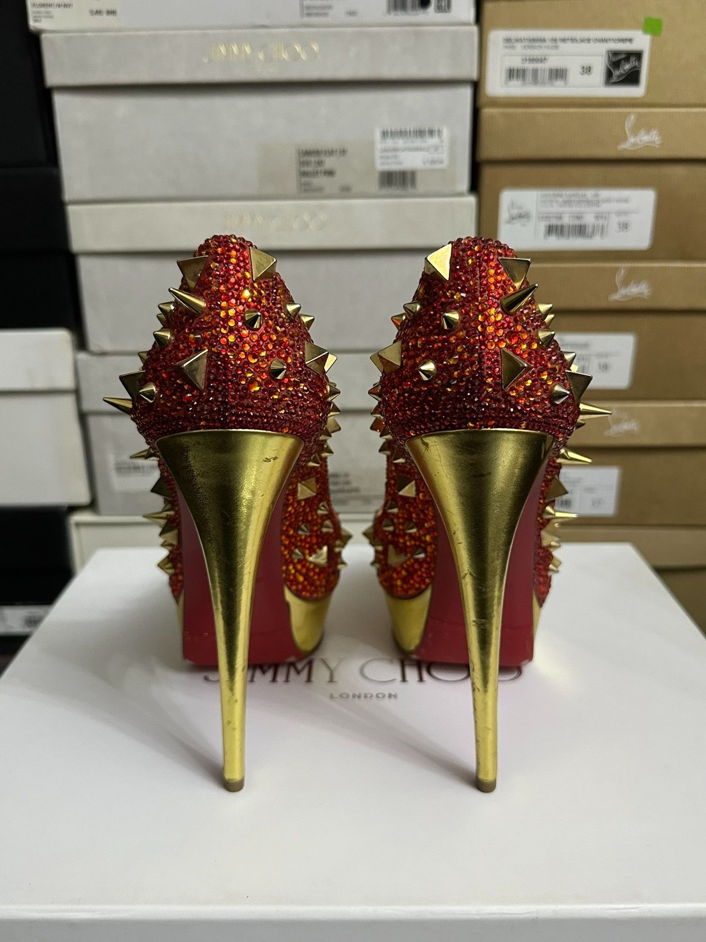Christian Louboutin Christian Louboutin Red High Heels Size US 8 / IT 38 - 4 Thumbnail