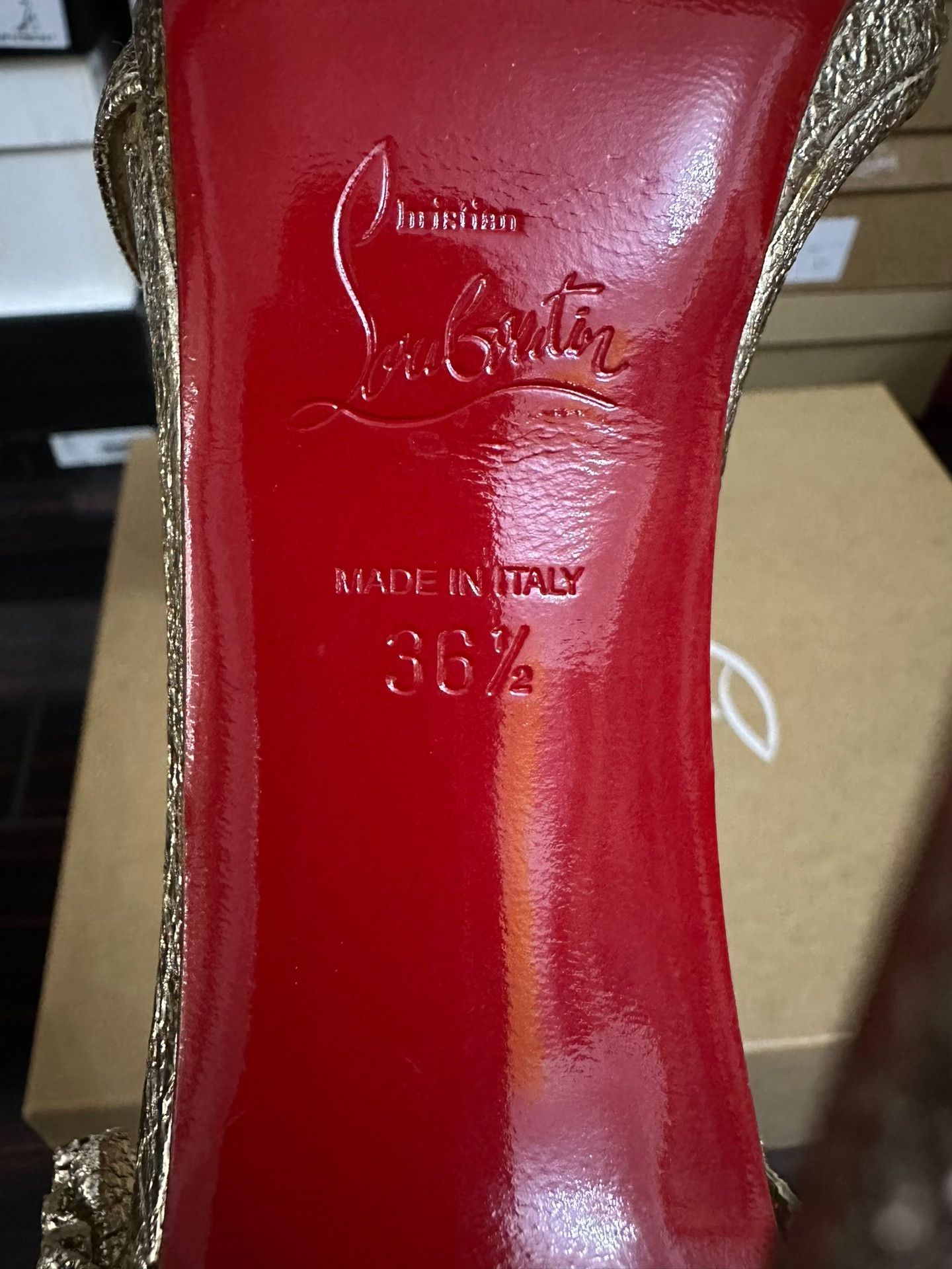 Christian Louboutin Christian Louboutin Gold High Heels Size US 5.5 / IT 35.5 - 6 Thumbnail