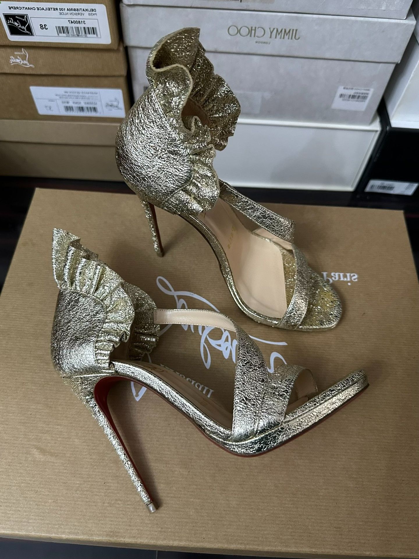 Christian Louboutin Christian Louboutin Gold High Heels Size US 5.5 / IT 35.5 - 2 Thumbnail