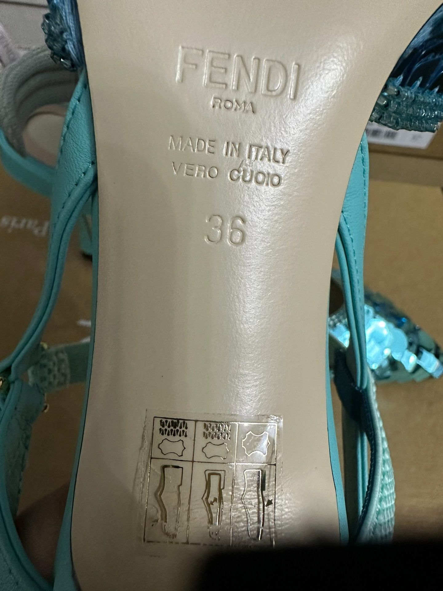 Fendi Fendi Blue Sequin High Heels Size US 5 / IT 35 - 6 Thumbnail