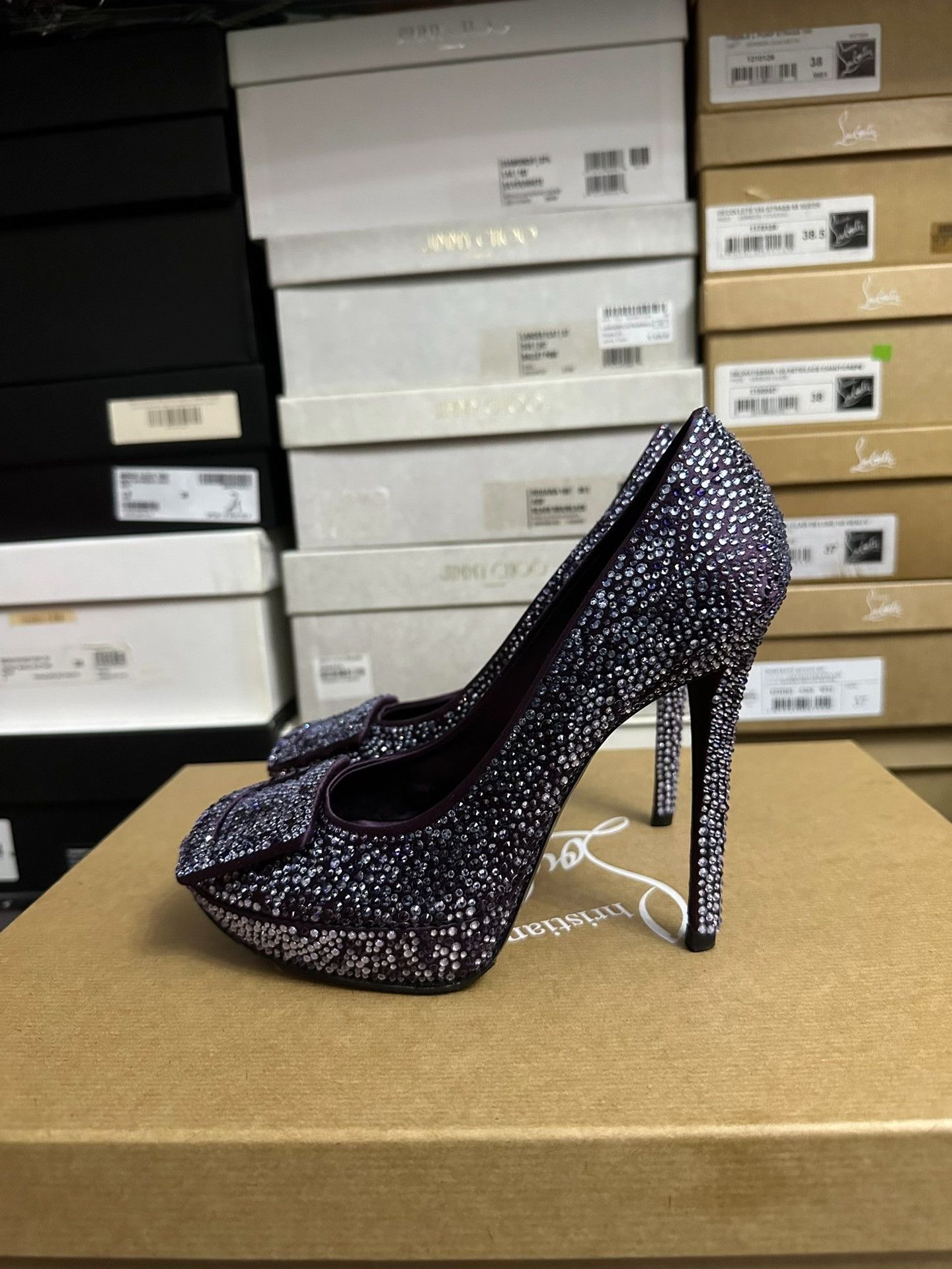 Roger Vivier Roger Vivier Purple Crystal Shoes Size US 4 / IT 34 - 5 Thumbnail