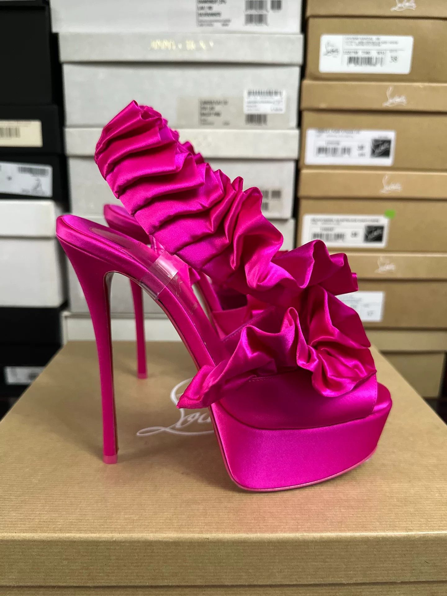 Christian Louboutin Christian Louboutin Pink 15cm Red Sole Heels Size US 7 / IT 37 - 2 Thumbnail