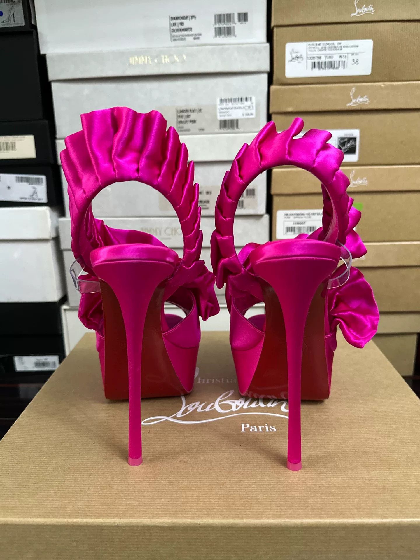 Christian Louboutin Christian Louboutin Pink 15cm Red Sole Heels Size US 7 / IT 37 - 3 Thumbnail