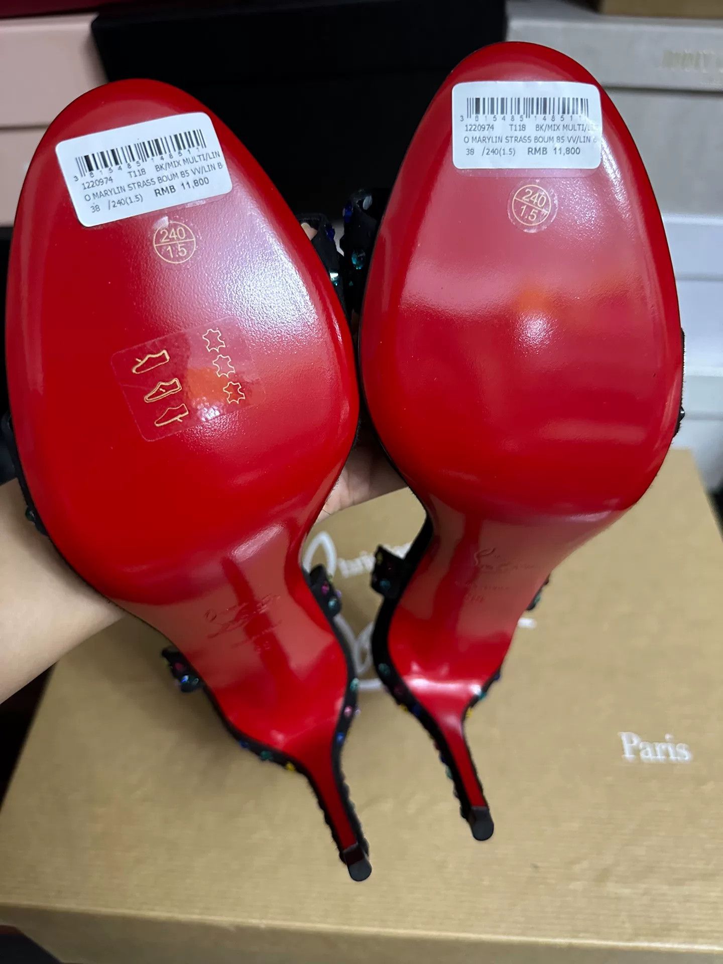 Christian Louboutin Christian Louboutin Rainbow Crystal Sandals Size US 7 / IT 37 - 6 Thumbnail