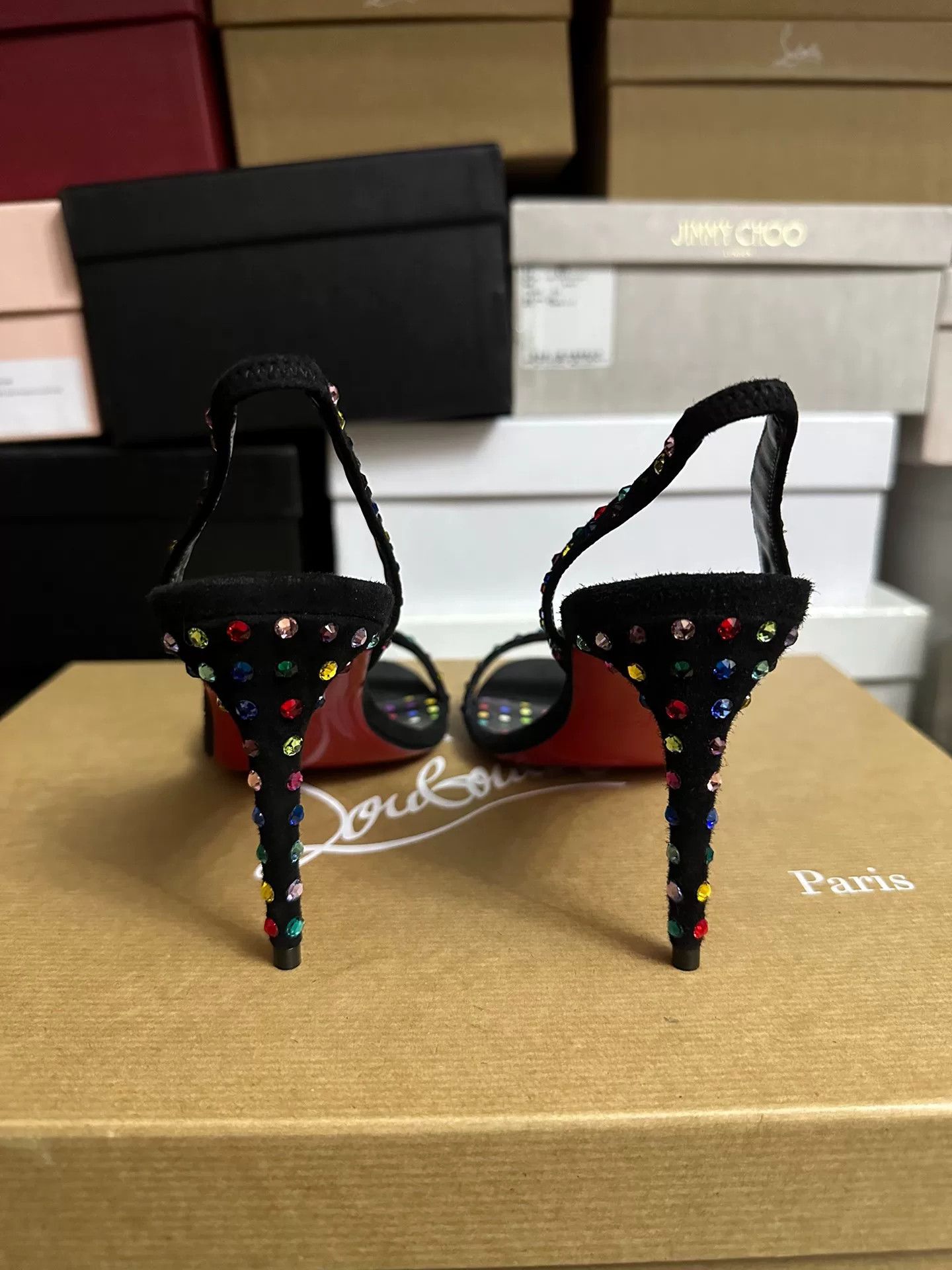 Christian Louboutin Christian Louboutin Rainbow Crystal Sandals Size US 7 / IT 37 - 4 Thumbnail
