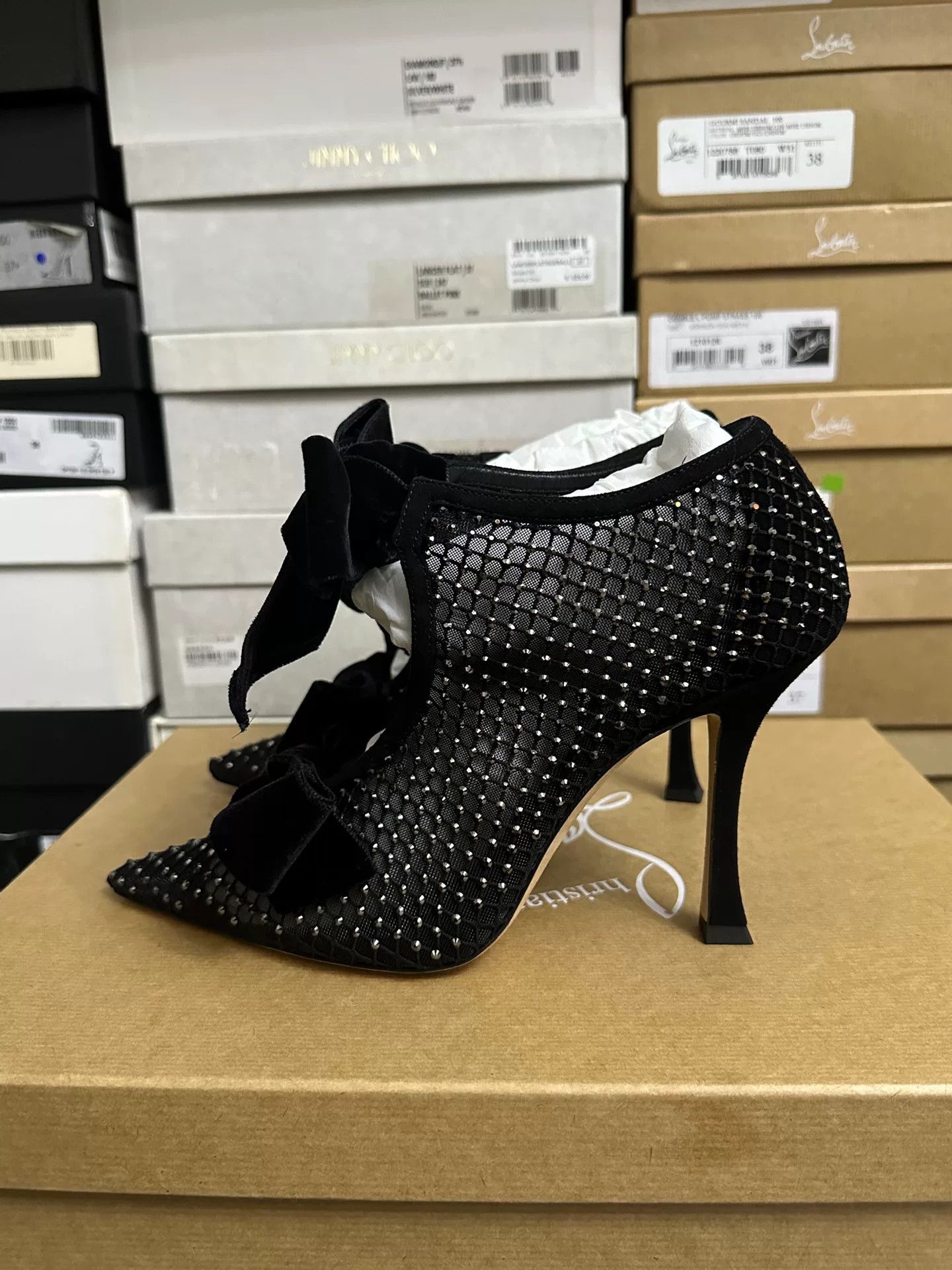 Jimmy Choo Jimmy Choo Velvet Bow High Heels Size US 8 / IT 38 - 4 Thumbnail