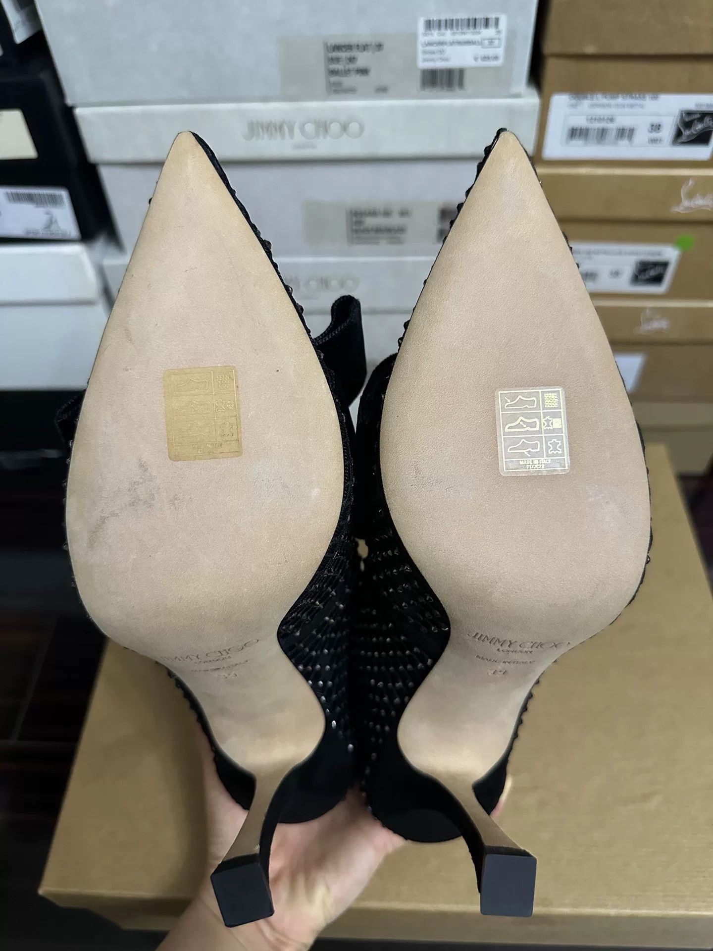 Jimmy Choo Jimmy Choo Velvet Bow High Heels Size US 8 / IT 38 - 6 Thumbnail