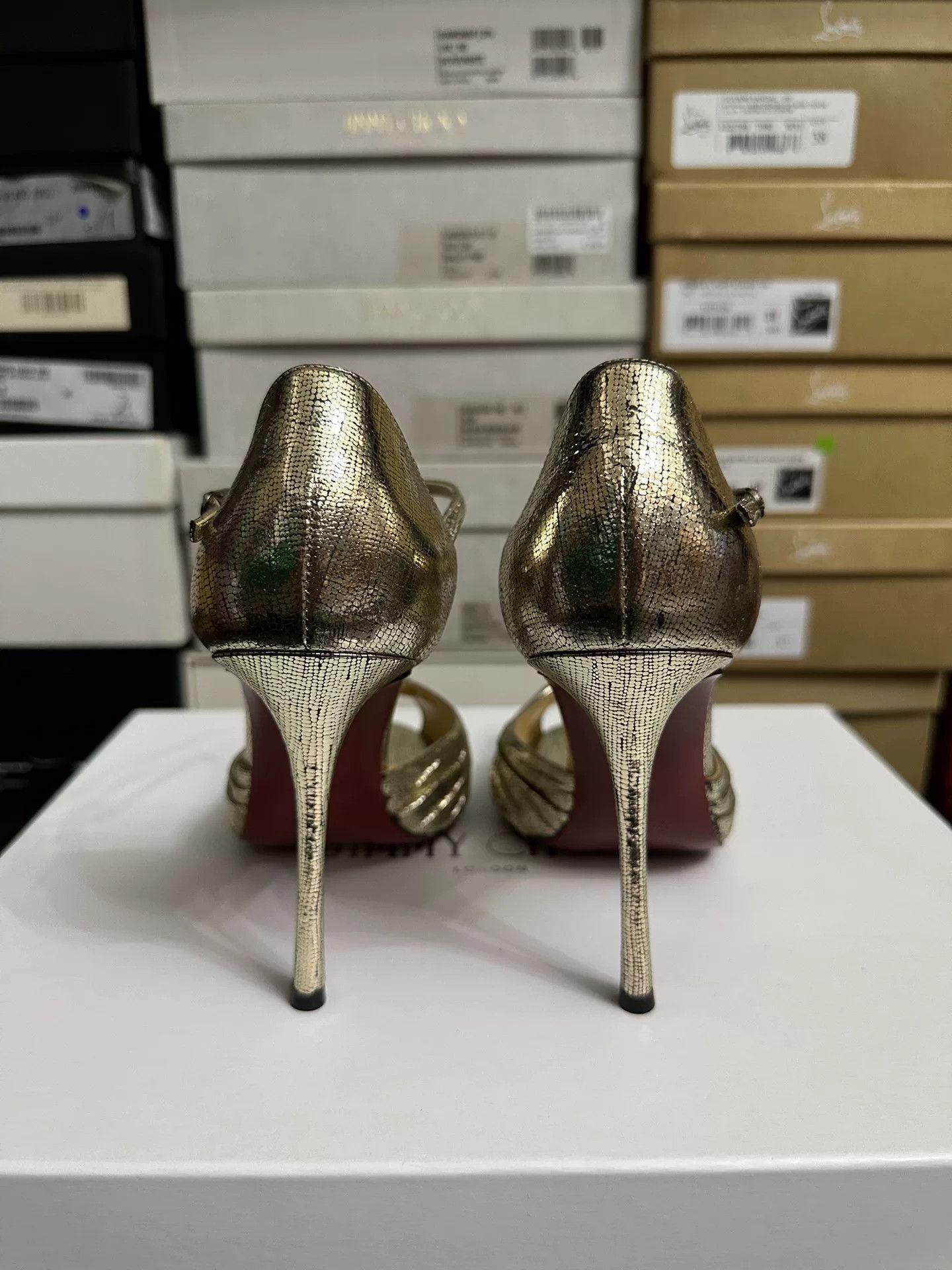 Christian Louboutin Christian Louboutin Gold High Heels Size US 8 / IT 38 - 4 Thumbnail