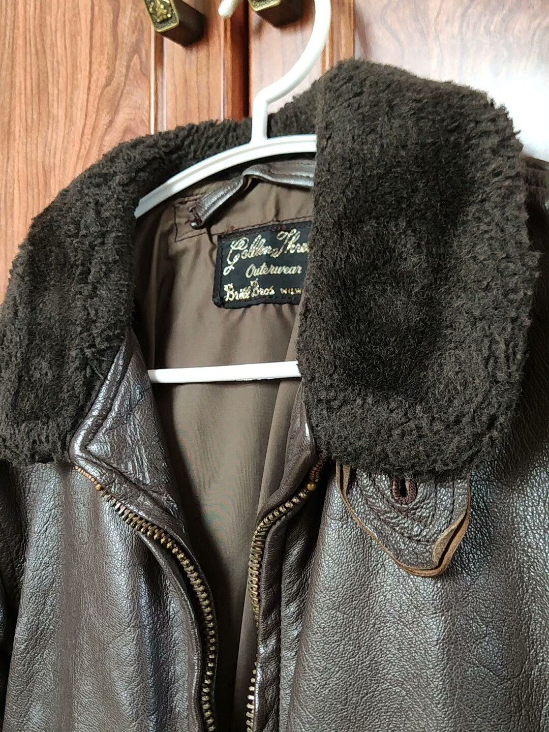 Gold And Wood Golden Thread Brill Bros G1 Leather Jacket Size US M / EU 48-50 / 2 - 4 Thumbnail