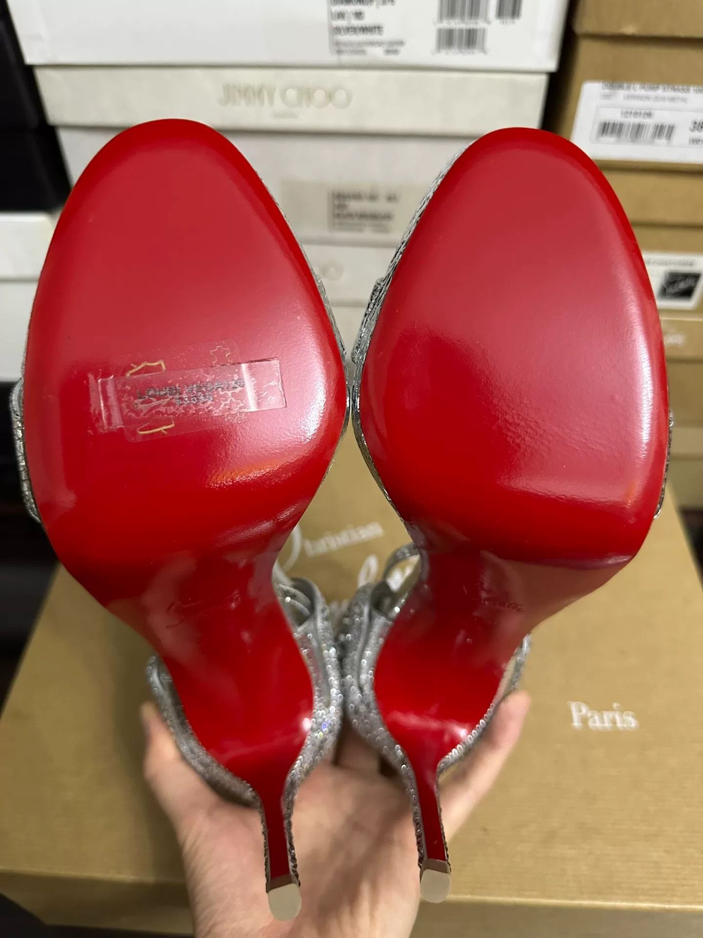 Christian Louboutin Christian Louboutin Silver High Heels Size US 8.5 / IT 38.5 - 9 Thumbnail
