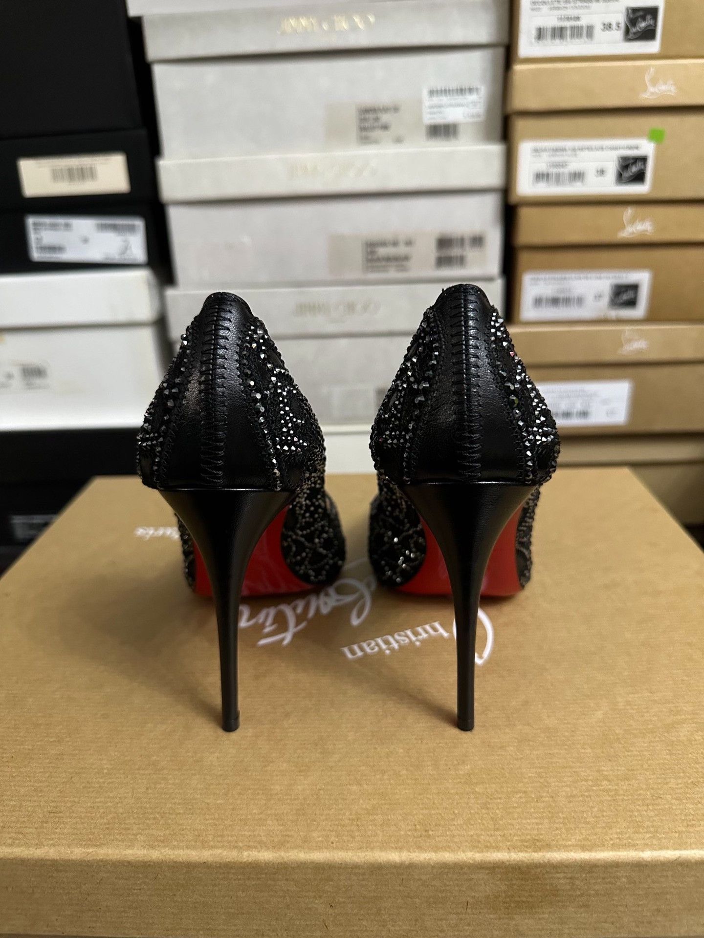Christian Louboutin Christian Louboutin Limited Edition Black Diamond Heels Size US 5 / IT 35 - 5 Thumbnail