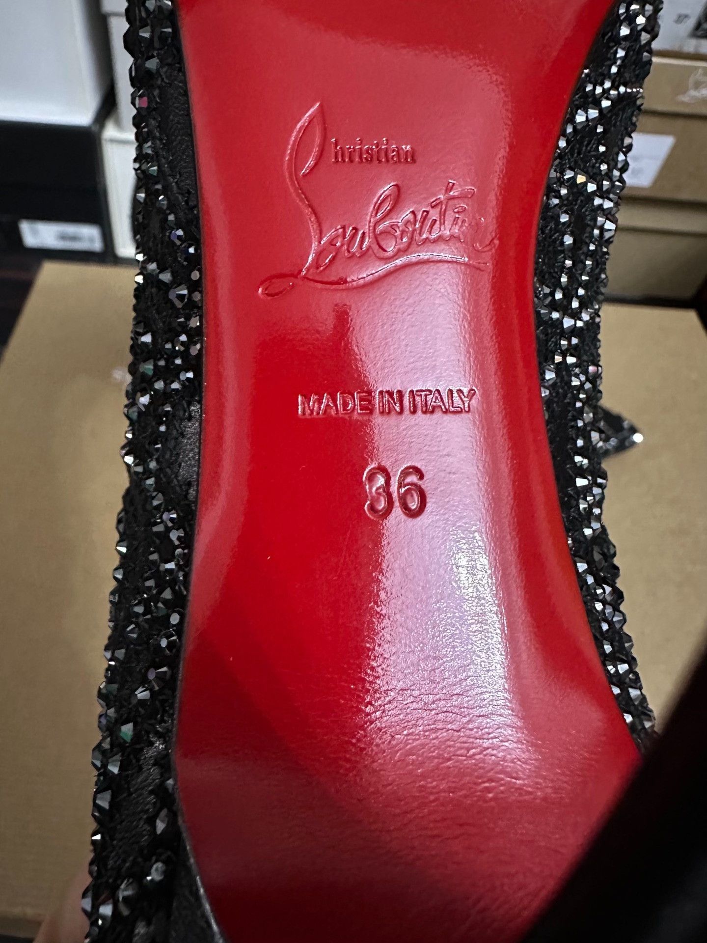 Christian Louboutin Christian Louboutin Limited Edition Black Diamond Heels Size US 5 / IT 35 - 7 Thumbnail