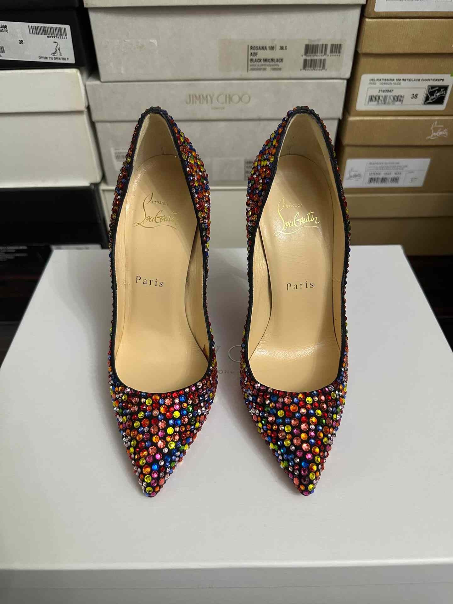 Christian Louboutin Christian Louboutin Crystal Embellished Heels Size US 5 / IT 35 - 2 Thumbnail