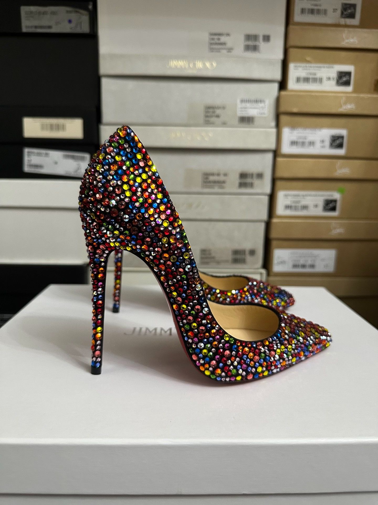 Christian Louboutin Christian Louboutin Crystal Embellished Heels Size US 5 / IT 35 - 3 Thumbnail
