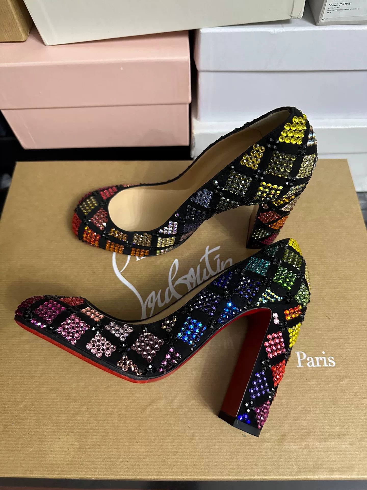 Christian Louboutin Christian Louboutin Crystal Embellished Heels Size US 5 / IT 35 - 3 Thumbnail