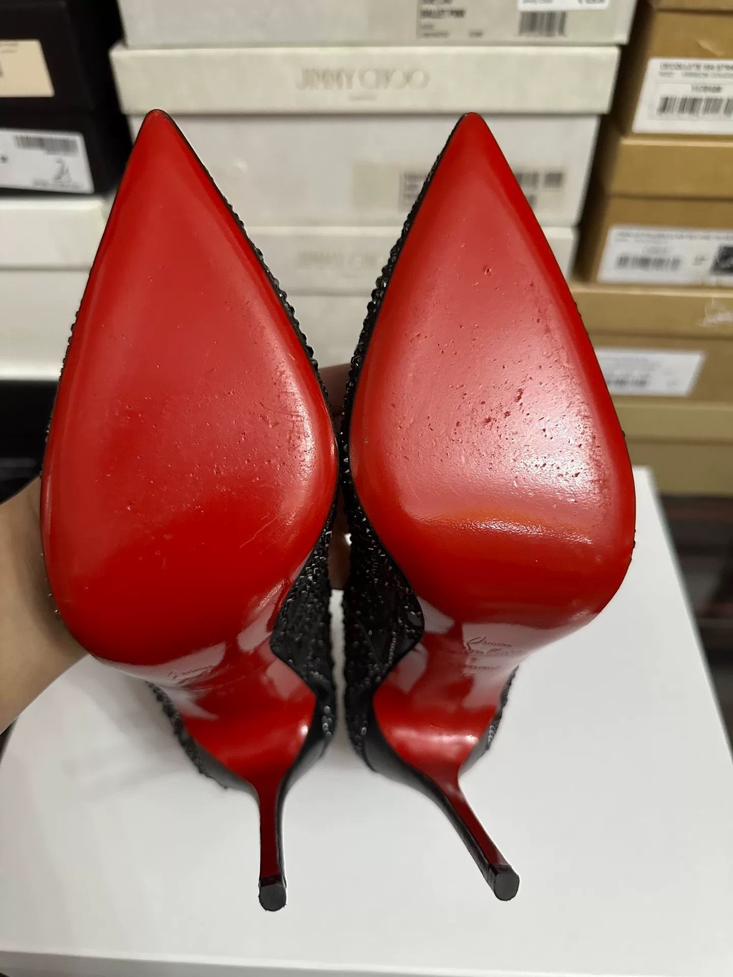 Christian Louboutin Christian Louboutin Limited Edition Black Diamond Heels Size US 6 / IT 36 - 9 Thumbnail