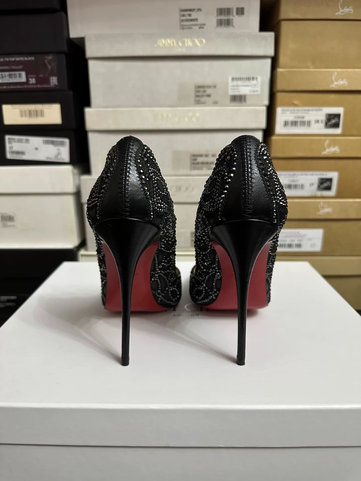 Christian Louboutin Christian Louboutin Limited Edition Black Diamond Heels Size US 6 / IT 36 - 6 Thumbnail