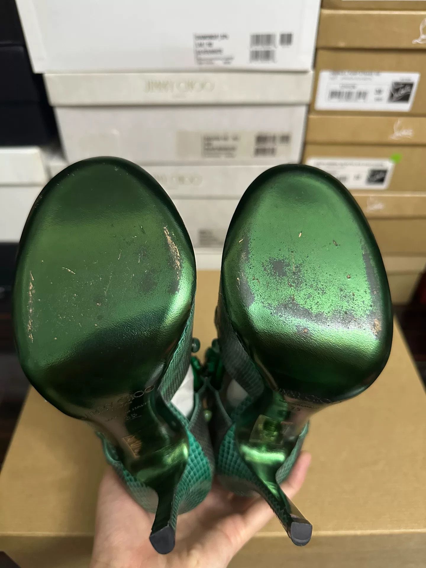 Jimmy Choo Jimmy Choo Emerald High Heels Size US 4 / IT 34 - 9 Thumbnail
