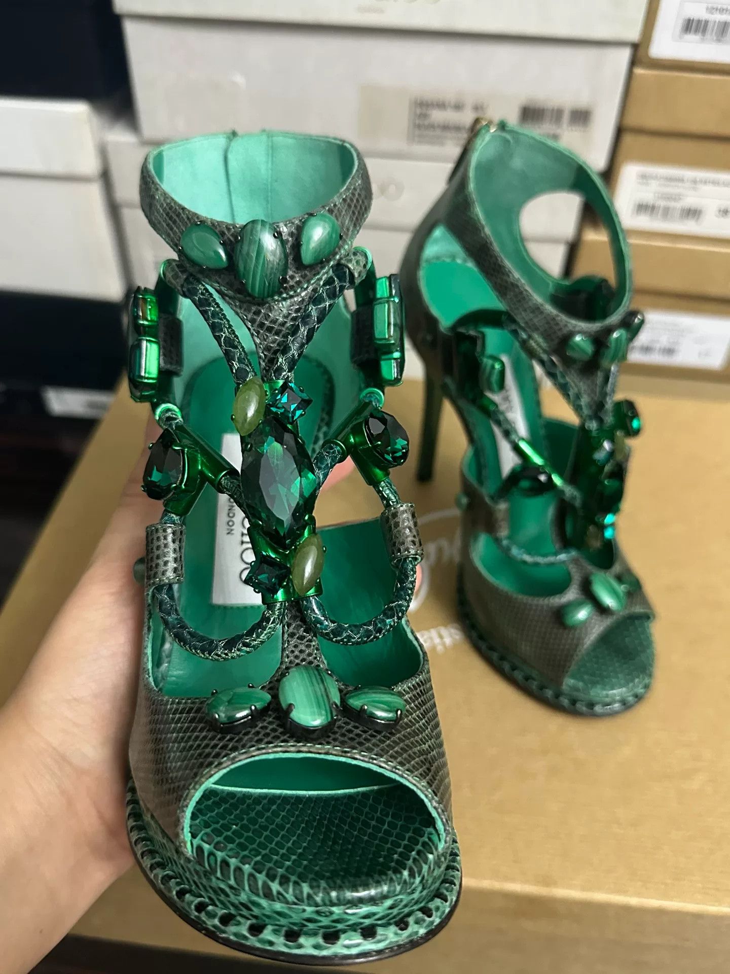 Jimmy Choo Jimmy Choo Emerald High Heels Size US 4 / IT 34 - 7 Thumbnail