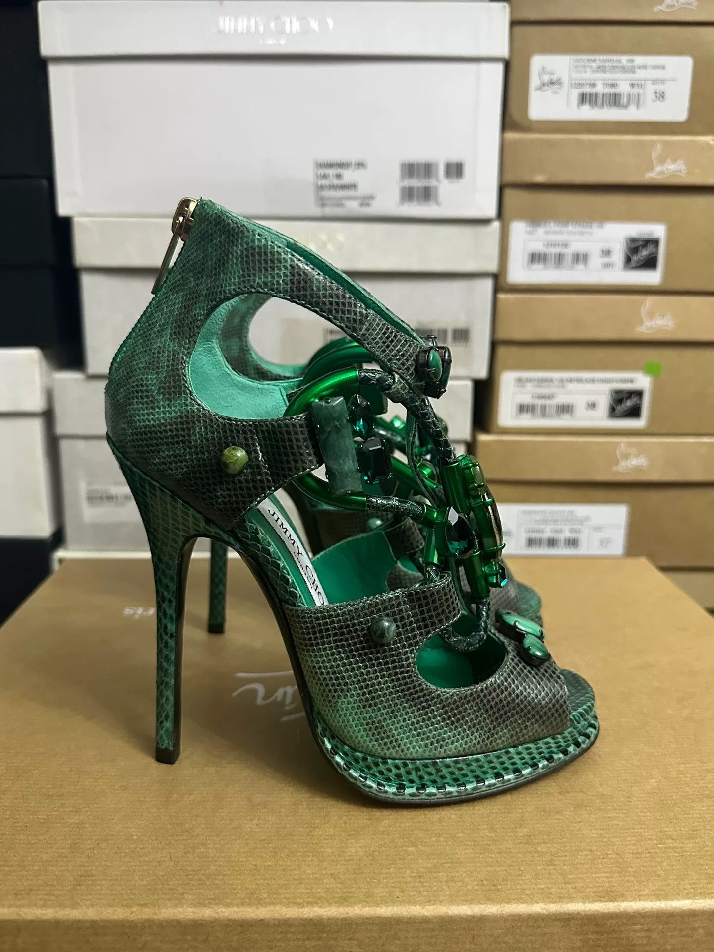 Jimmy Choo Jimmy Choo Emerald High Heels Size US 4 / IT 34 - 6 Thumbnail