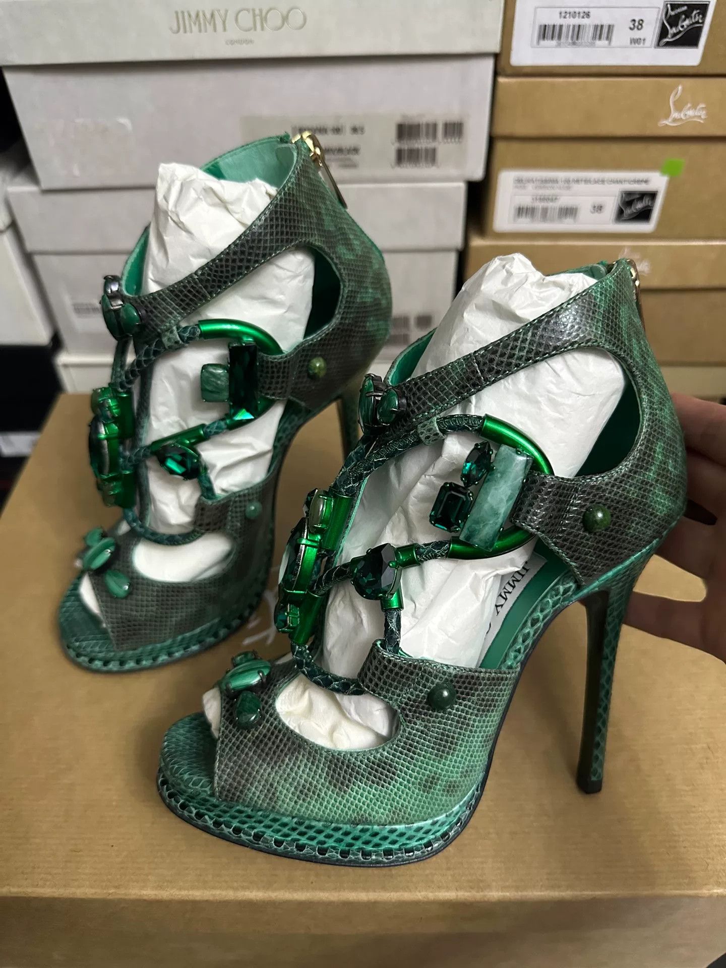 Jimmy Choo Jimmy Choo Emerald High Heels Size US 4 / IT 34 - 2 Thumbnail