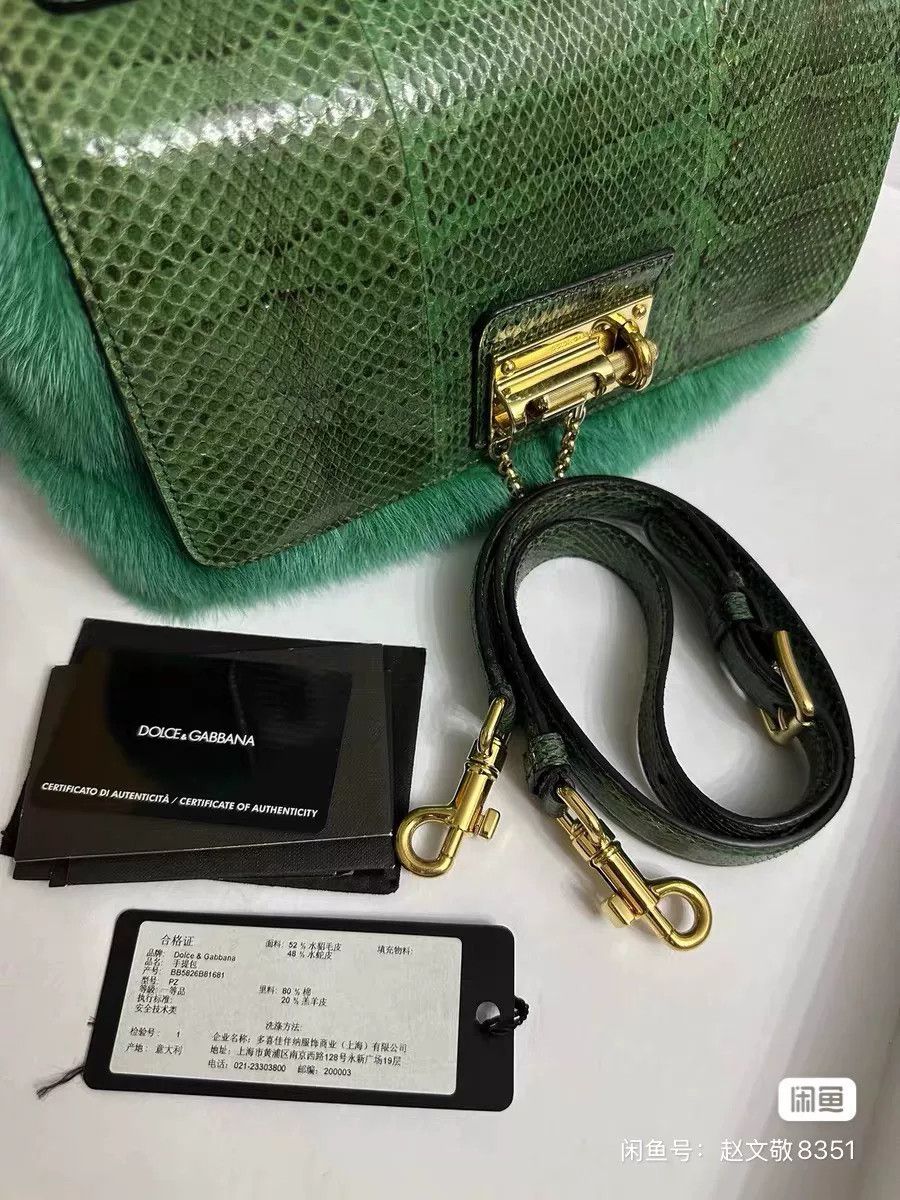Dolce & Gabbana Dolce & Gabbana Snake Mink Handbag Size ONE SIZE - 9 Thumbnail
