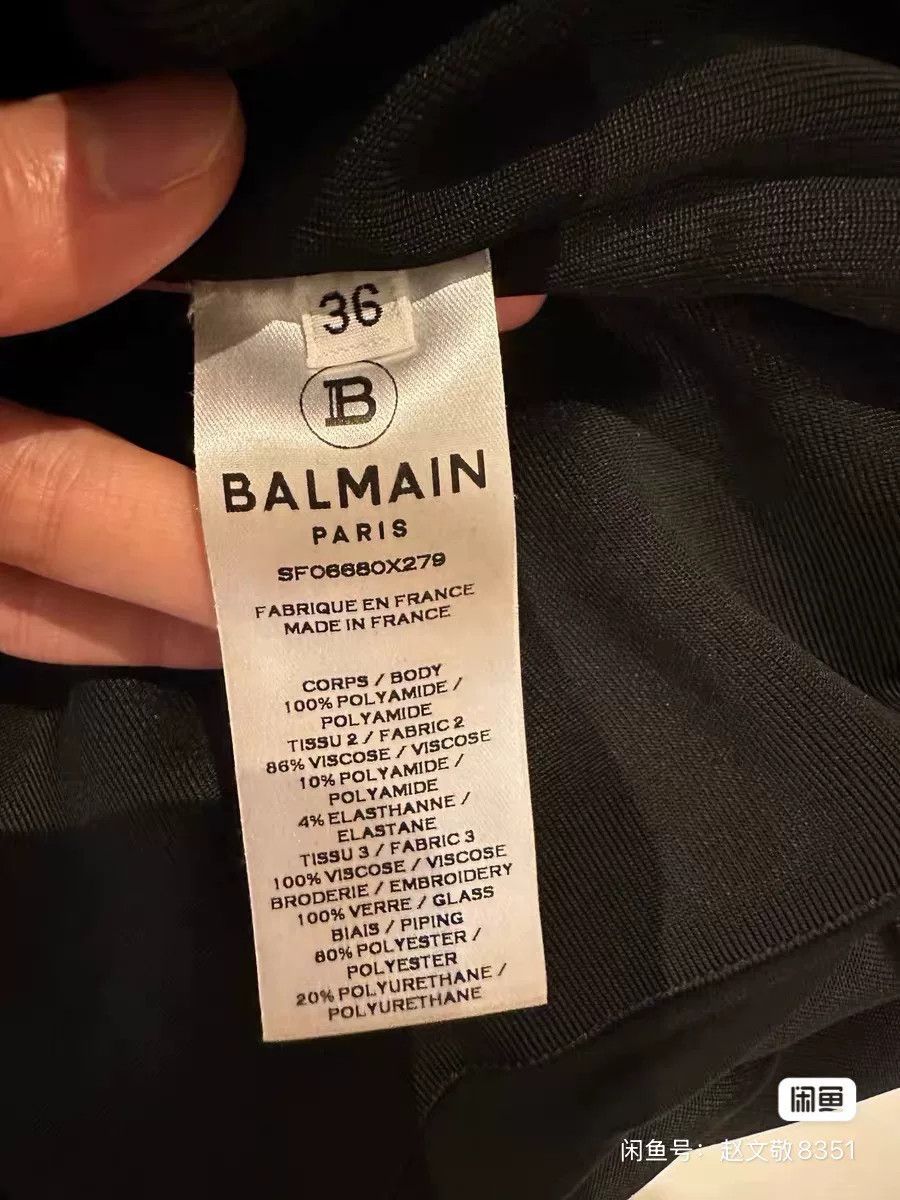 Balmain Balmain Padded Shoulder Heart Black Diamond Dress Size XS / US 0-2 / IT 36-38 - 4 Thumbnail