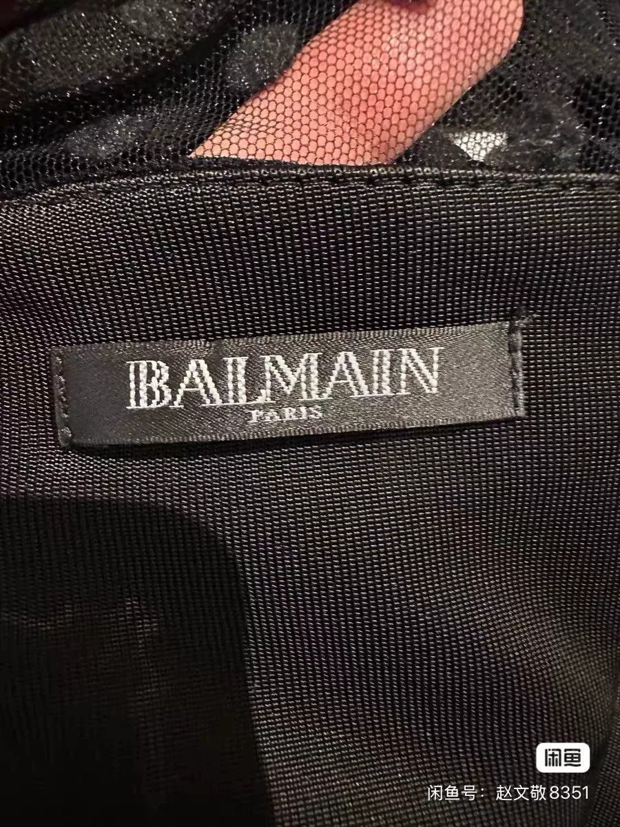 Balmain Balmain Padded Shoulder Heart Black Diamond Dress Size XS / US 0-2 / IT 36-38 - 3 Thumbnail