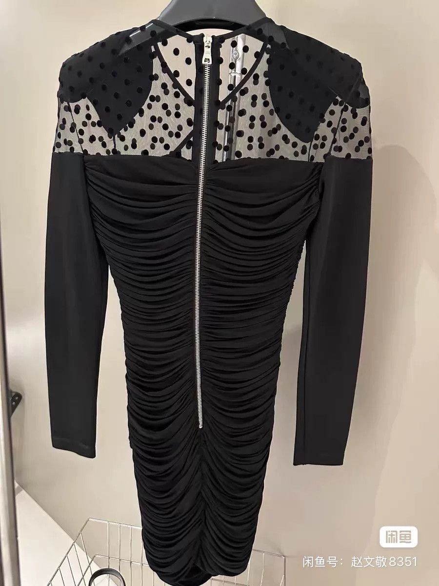 Balmain Balmain Padded Shoulder Heart Black Diamond Dress Size XS / US 0-2 / IT 36-38 - 2 Thumbnail