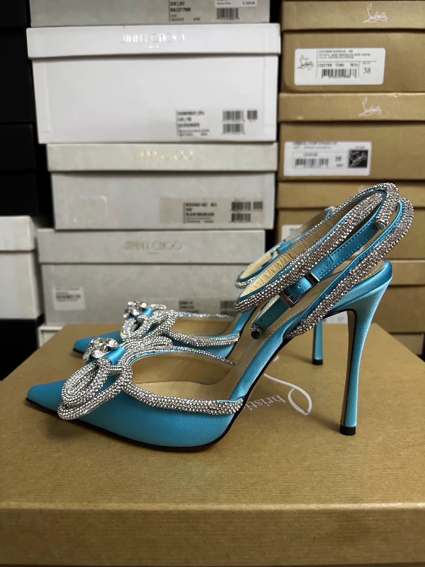 MACH & MACH MACH&MACH Classic Blue Bow Heels Size US 7 / IT 37 - 5 Thumbnail