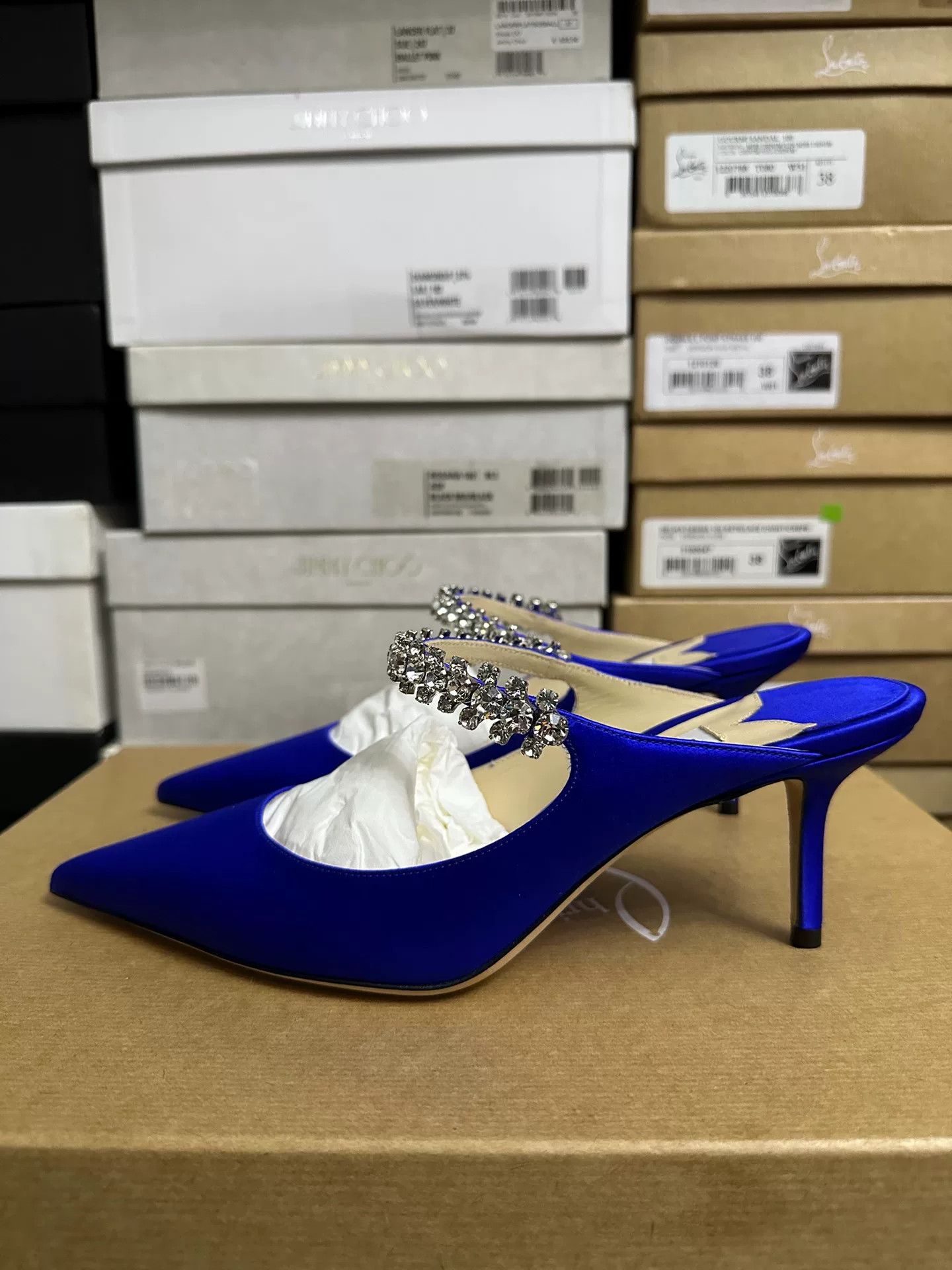 Jimmy Choo Jimmy Choo Blue Satin High Heels Size US 8 / IT 38 - 5 Thumbnail