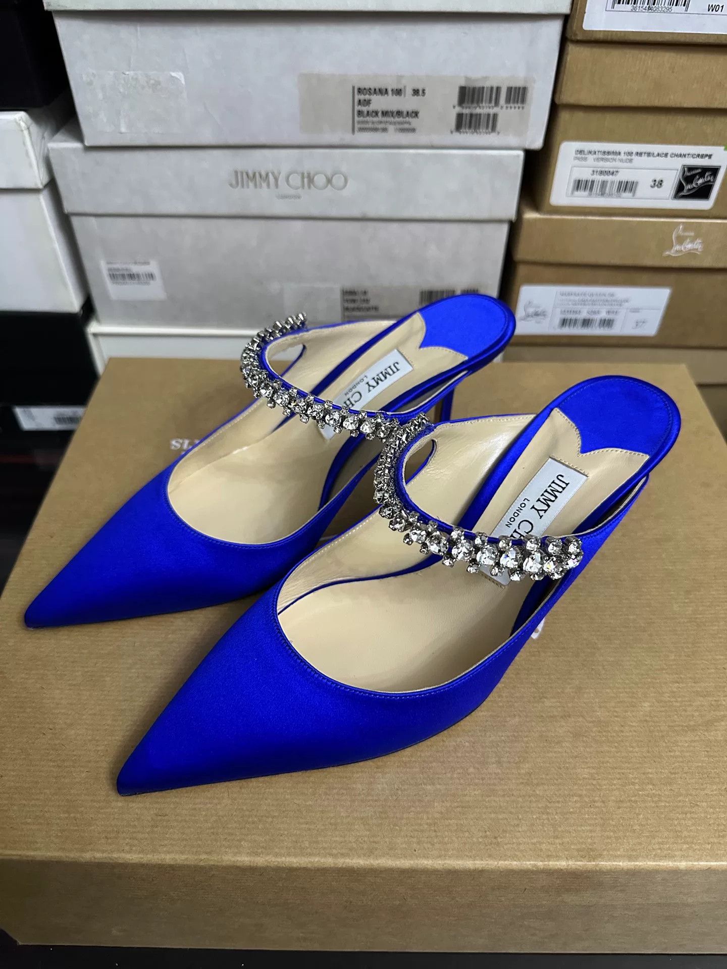 Jimmy Choo Jimmy Choo Blue Satin High Heels Size US 8 / IT 38 - 2 Thumbnail