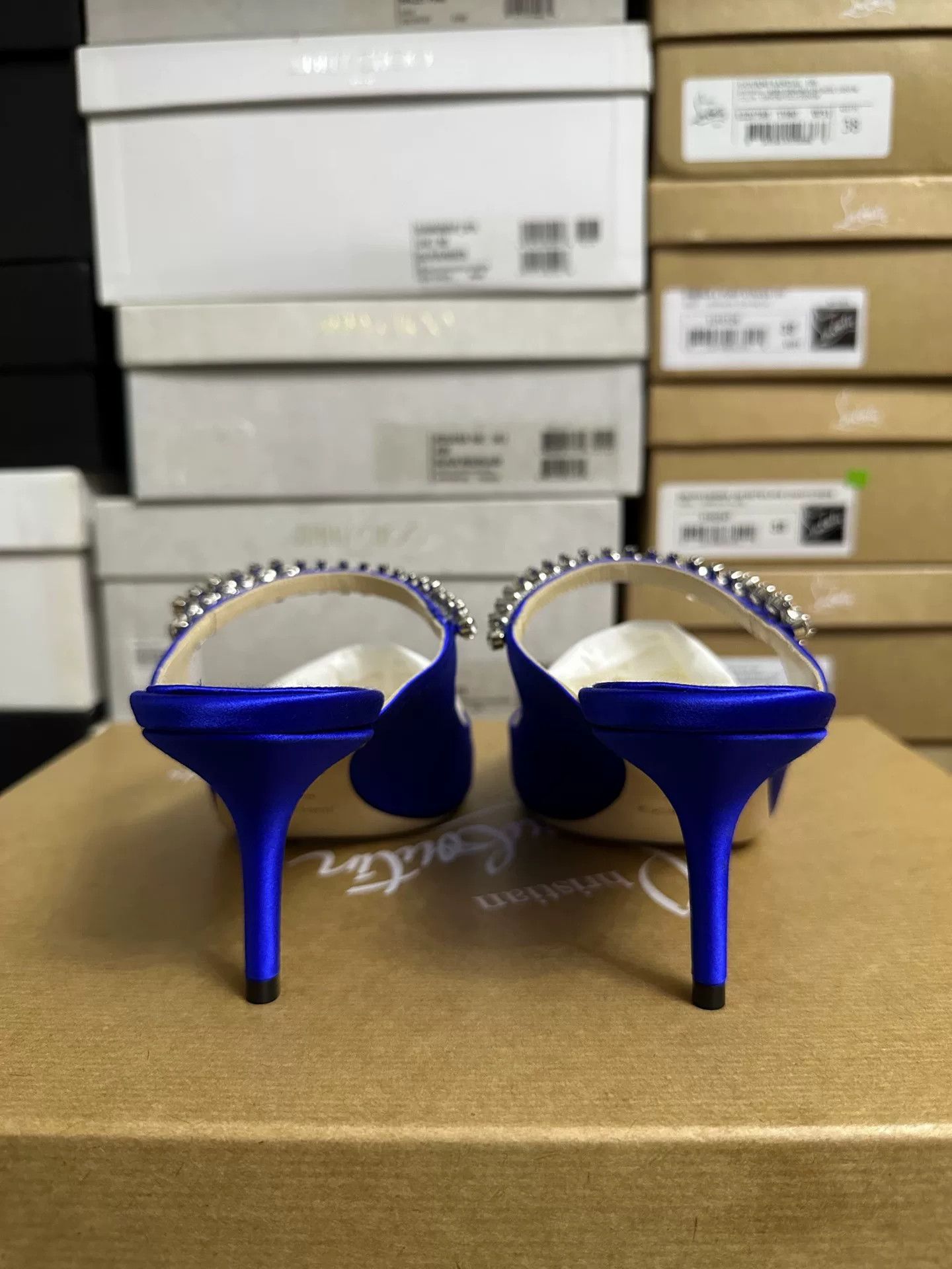 Jimmy Choo Jimmy Choo Blue Satin High Heels Size US 8 / IT 38 - 4 Thumbnail