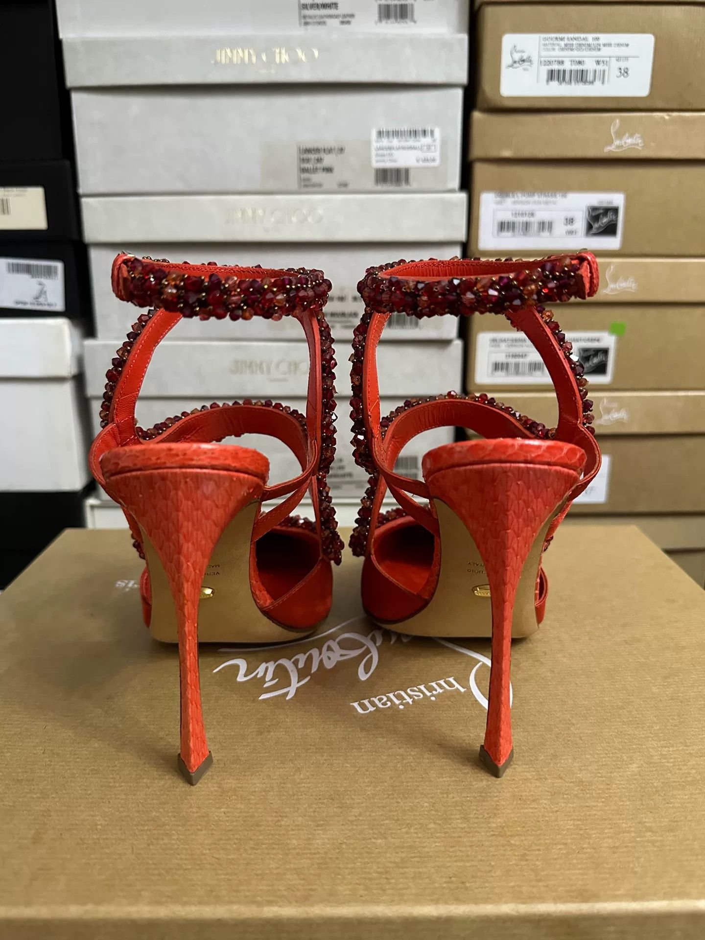 Sergio Rossi Sergio Rossi Limited Red Satin Heels 38.5 Size US 7.5 / IT 37.5 - 3 Thumbnail