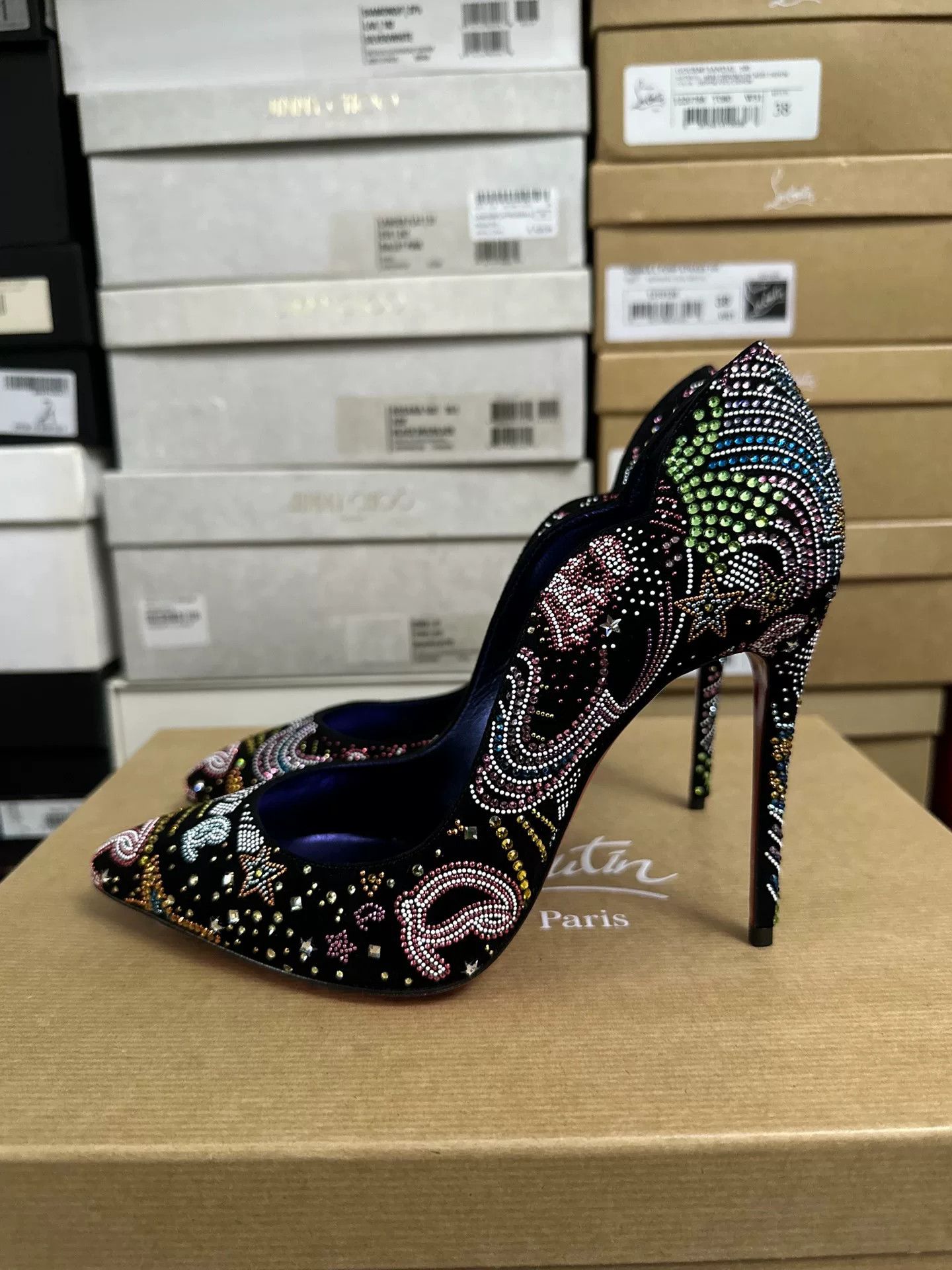 Christian Louboutin Christian Louboutin Crystal Red Sole Shoes Size US 6.5 / IT 36.5 - 4 Thumbnail