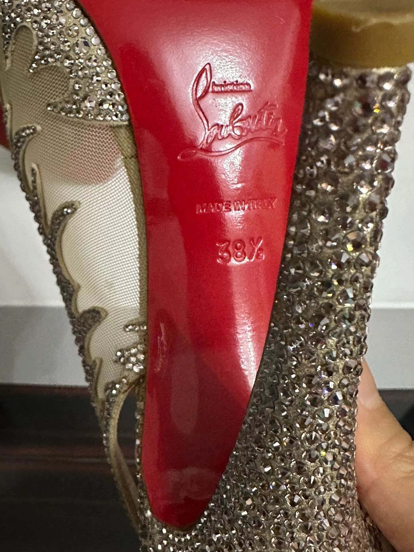 Christian Louboutin Christian Louboutin Crystal Red Sole Heels Size US 7.5 / IT 37.5 - 6 Thumbnail