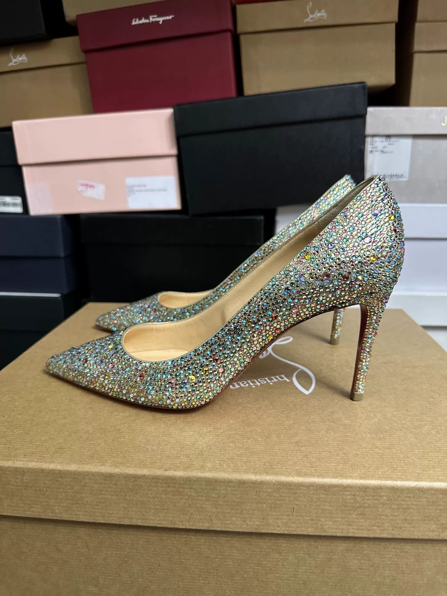 Christian Louboutin Christian Louboutin Crystal Embellished Heels Size US 7 / IT 37 - 2 Thumbnail