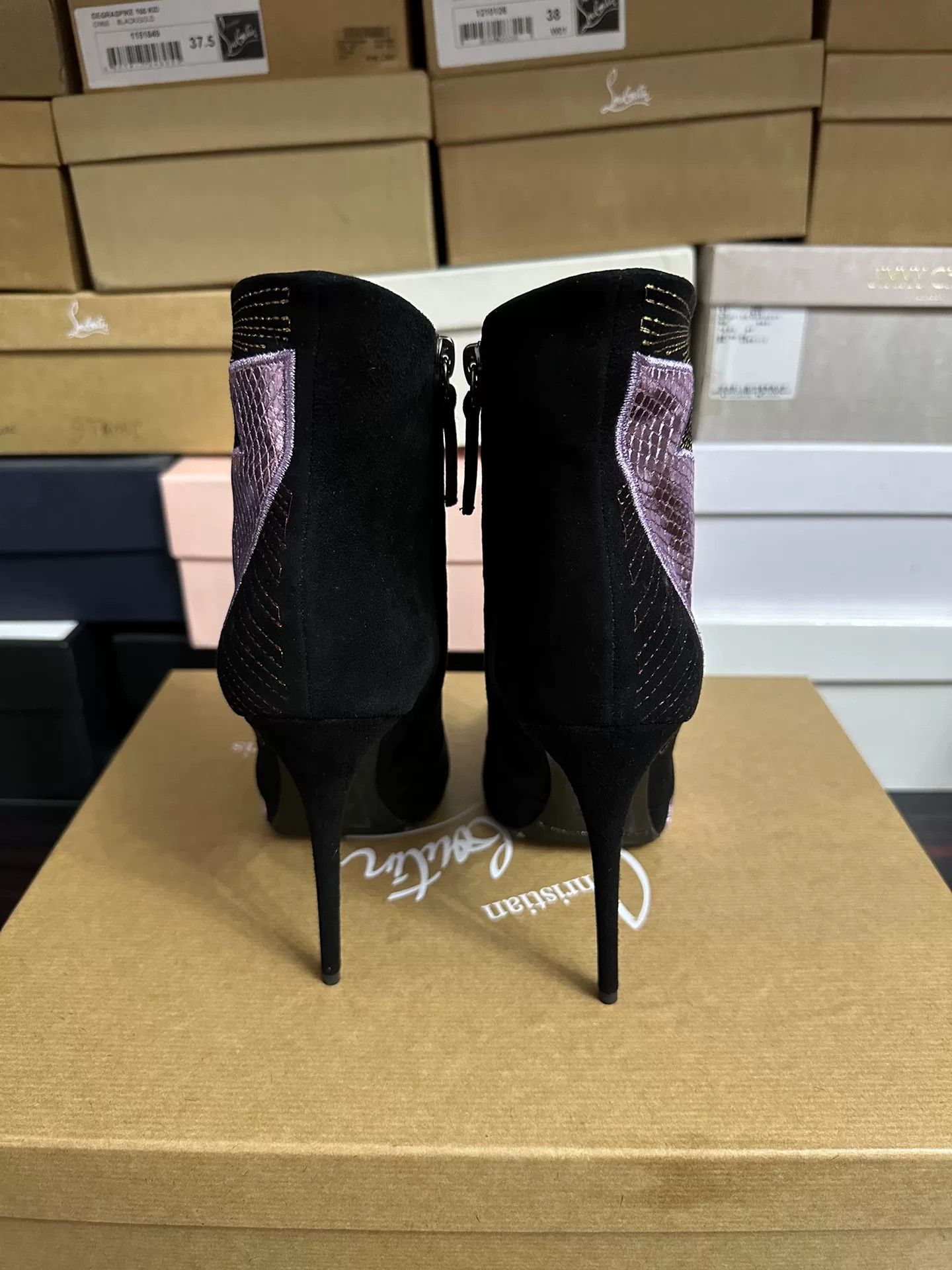 Giuseppe Zanotti Giuseppe Zanotti GZ Crystal Heel Ankle Boots Size US 6.5 / IT 36.5 - 6 Thumbnail