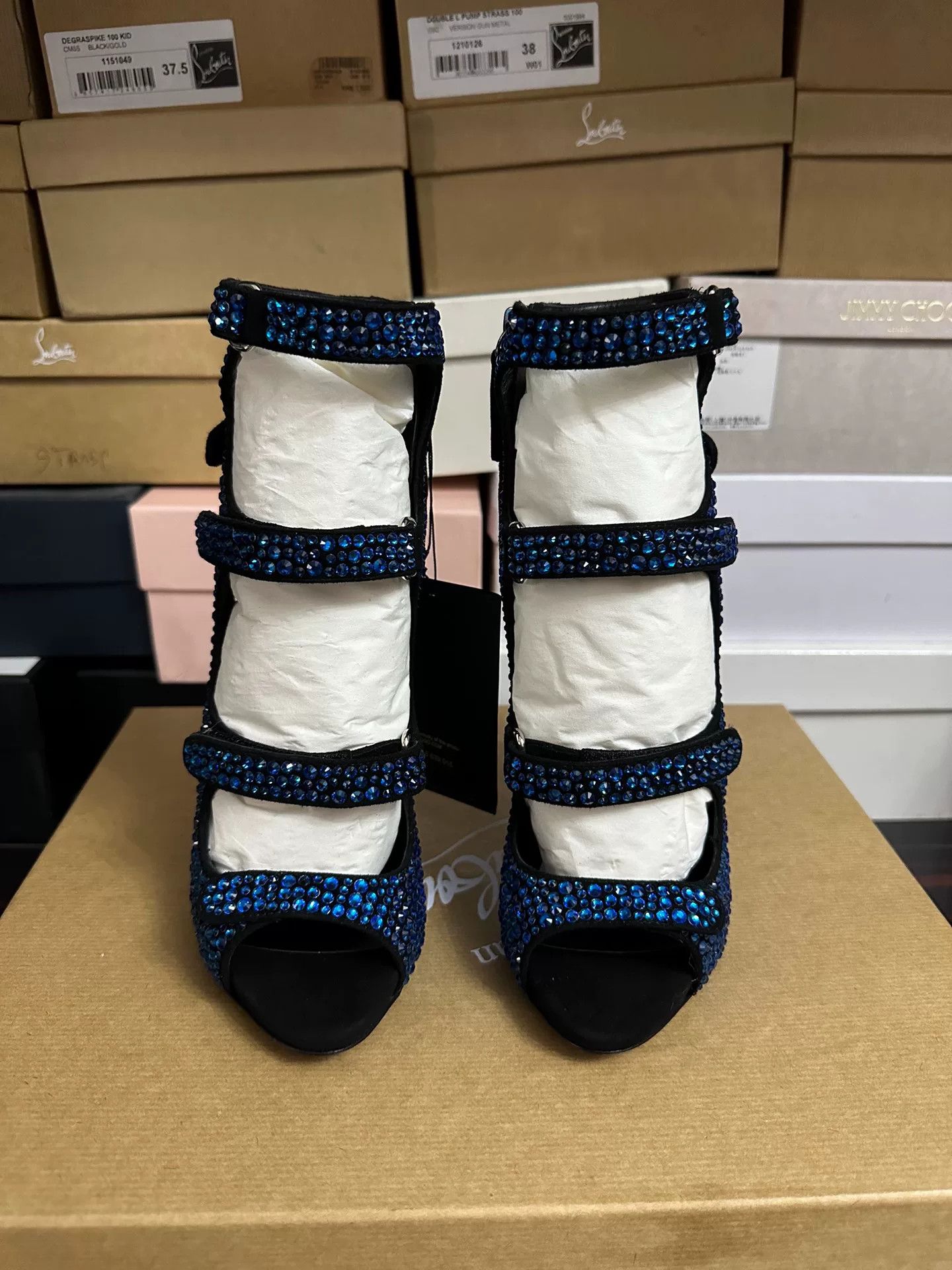 Giuseppe Zanotti Giuseppe Zanotti Blue Crystal Shoes 37 Size US 6 / IT 36 - 5 Thumbnail