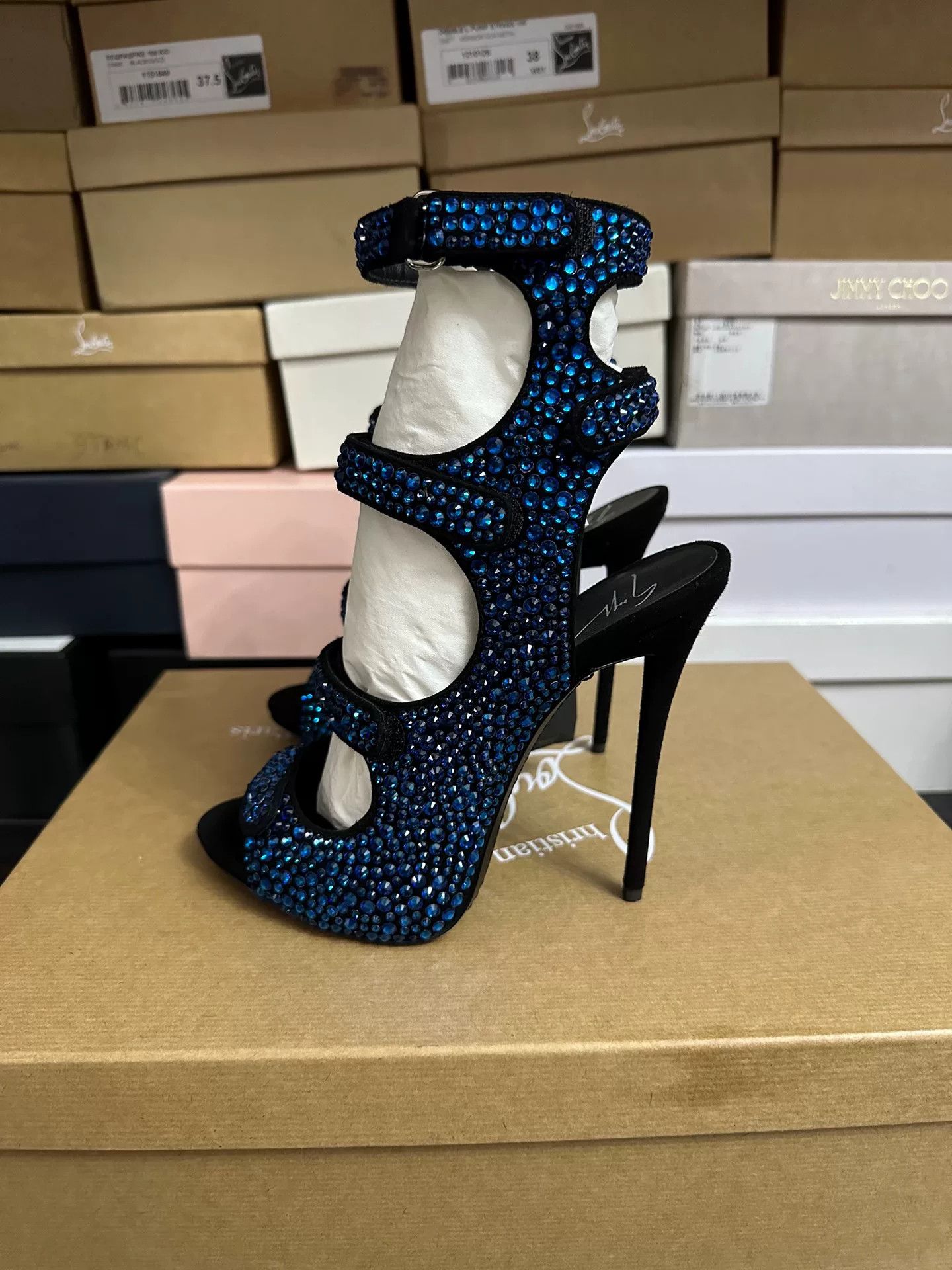 Giuseppe Zanotti Giuseppe Zanotti Blue Crystal Shoes 37 Size US 6 / IT 36 - 2 Thumbnail