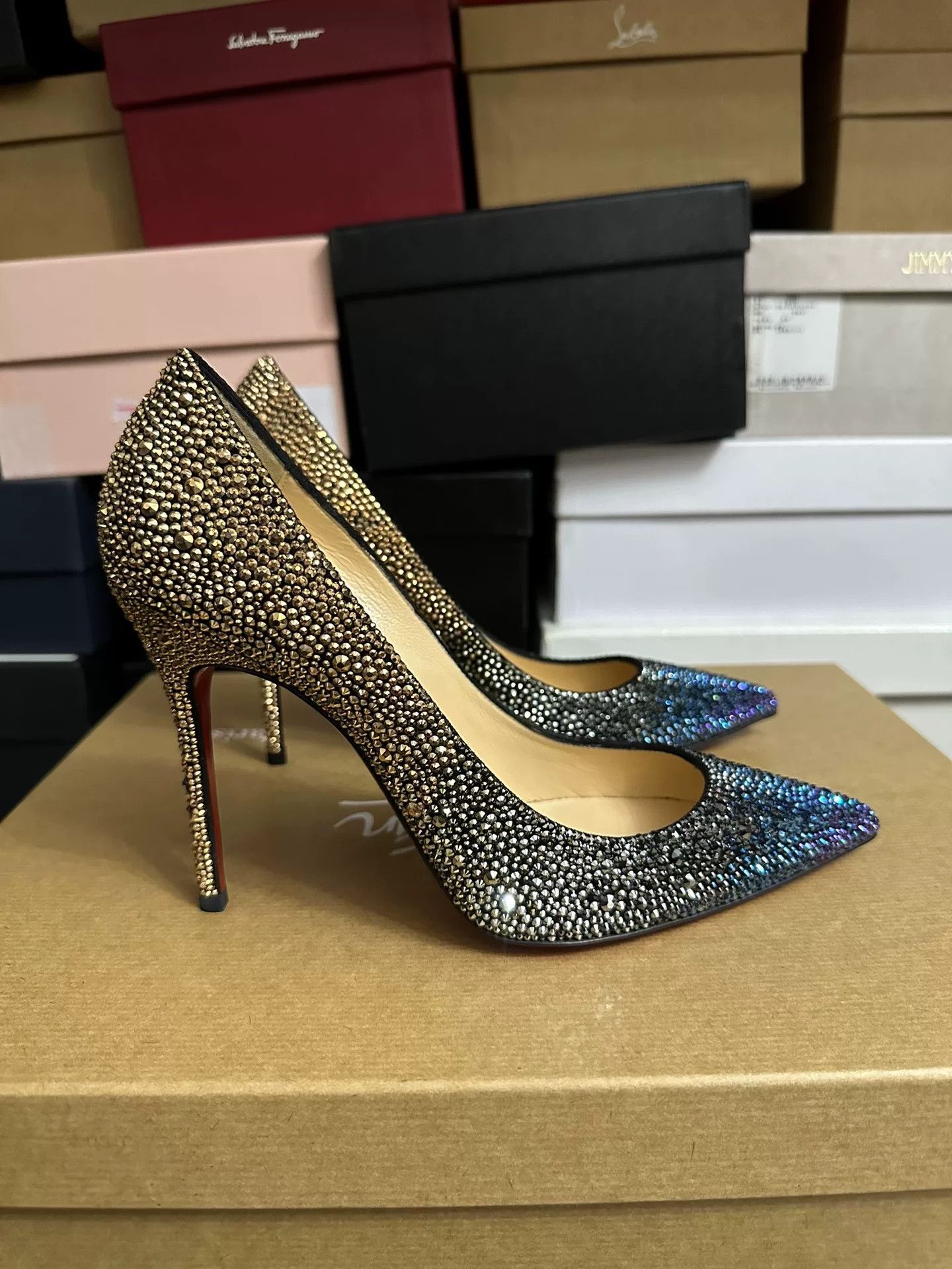 Christian Louboutin Christian Louboutin Crystal Gradient Shoes Size US 7 / IT 37 - 2 Thumbnail