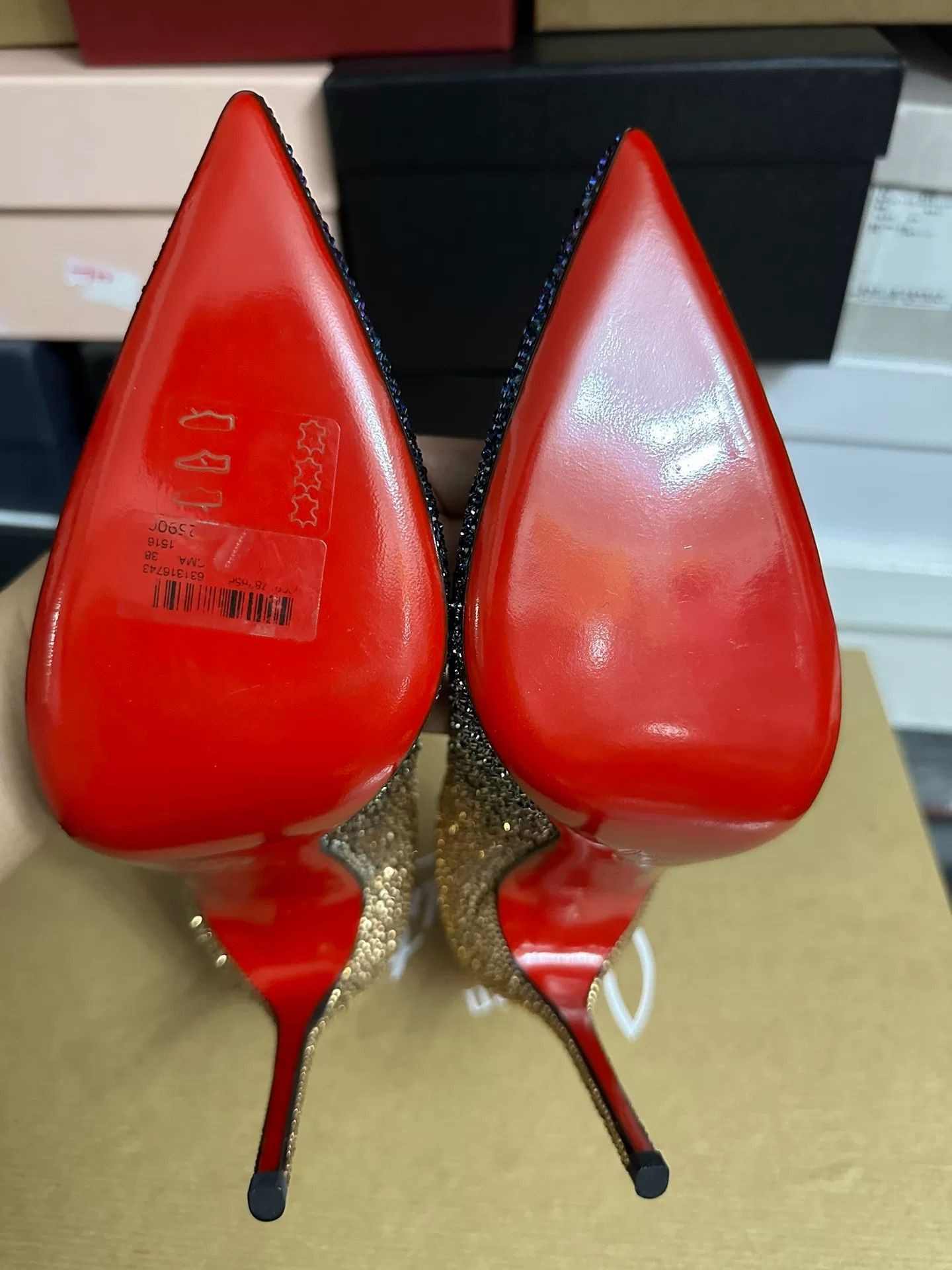 Christian Louboutin Christian Louboutin Crystal Gradient Shoes Size US 7 / IT 37 - 6 Thumbnail